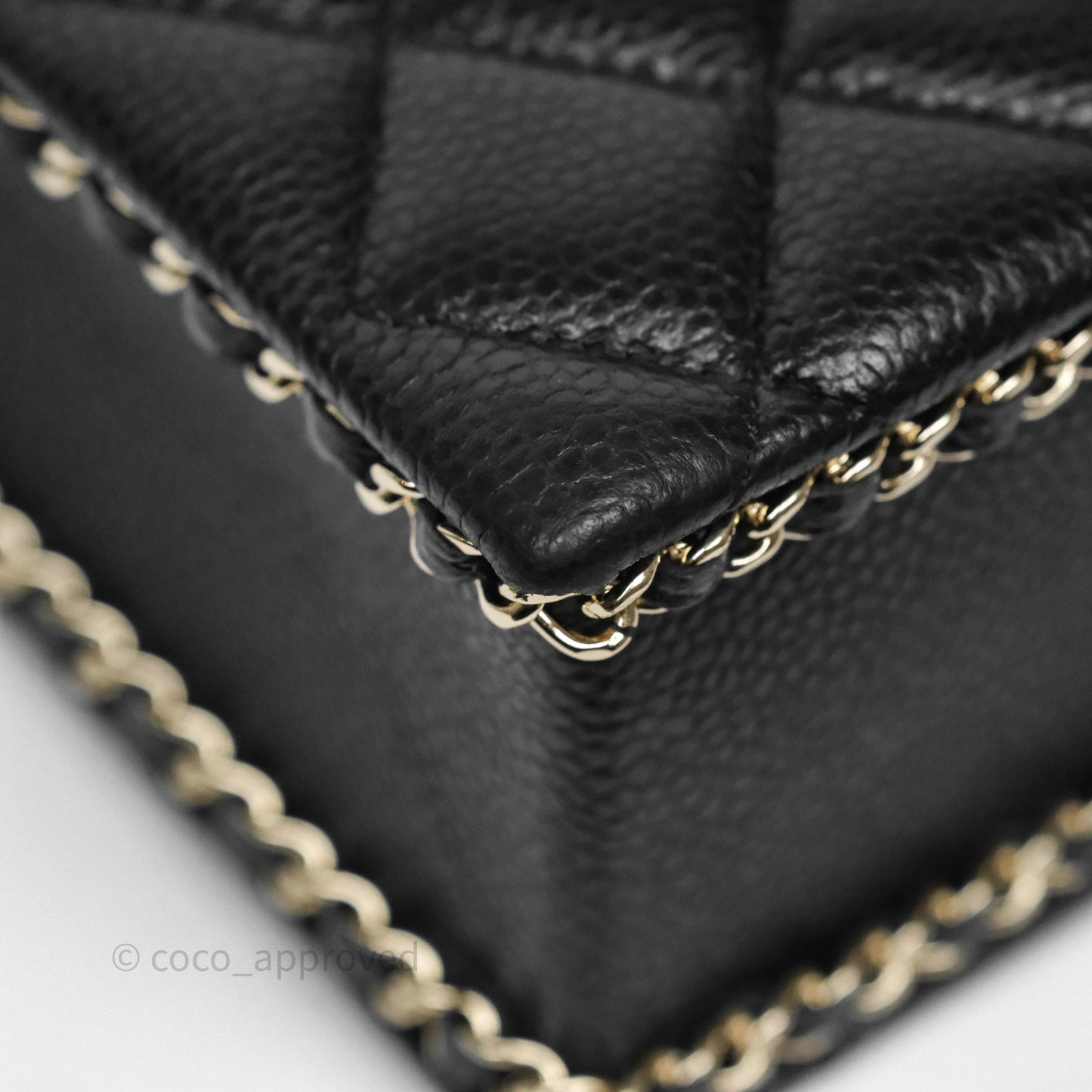 Chanel Evening Bag Black Caviar Gold Hardware 22S