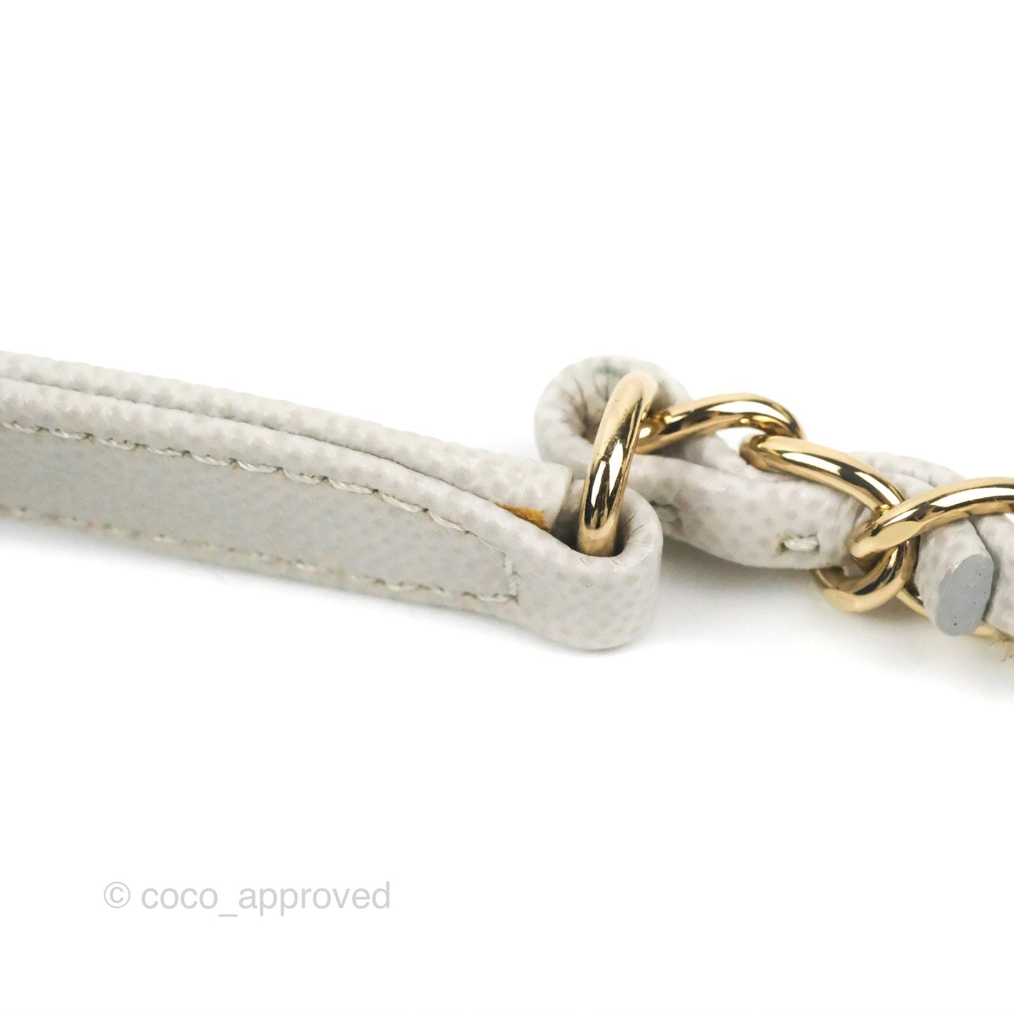 Chanel Medium Coco Handle Quilted Grey Caviar Gold Hardware