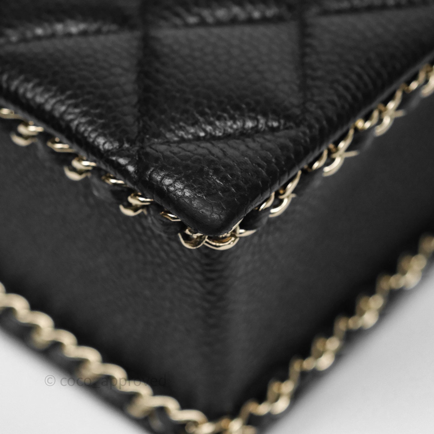 Chanel Evening Bag Black Caviar Gold Hardware 22S