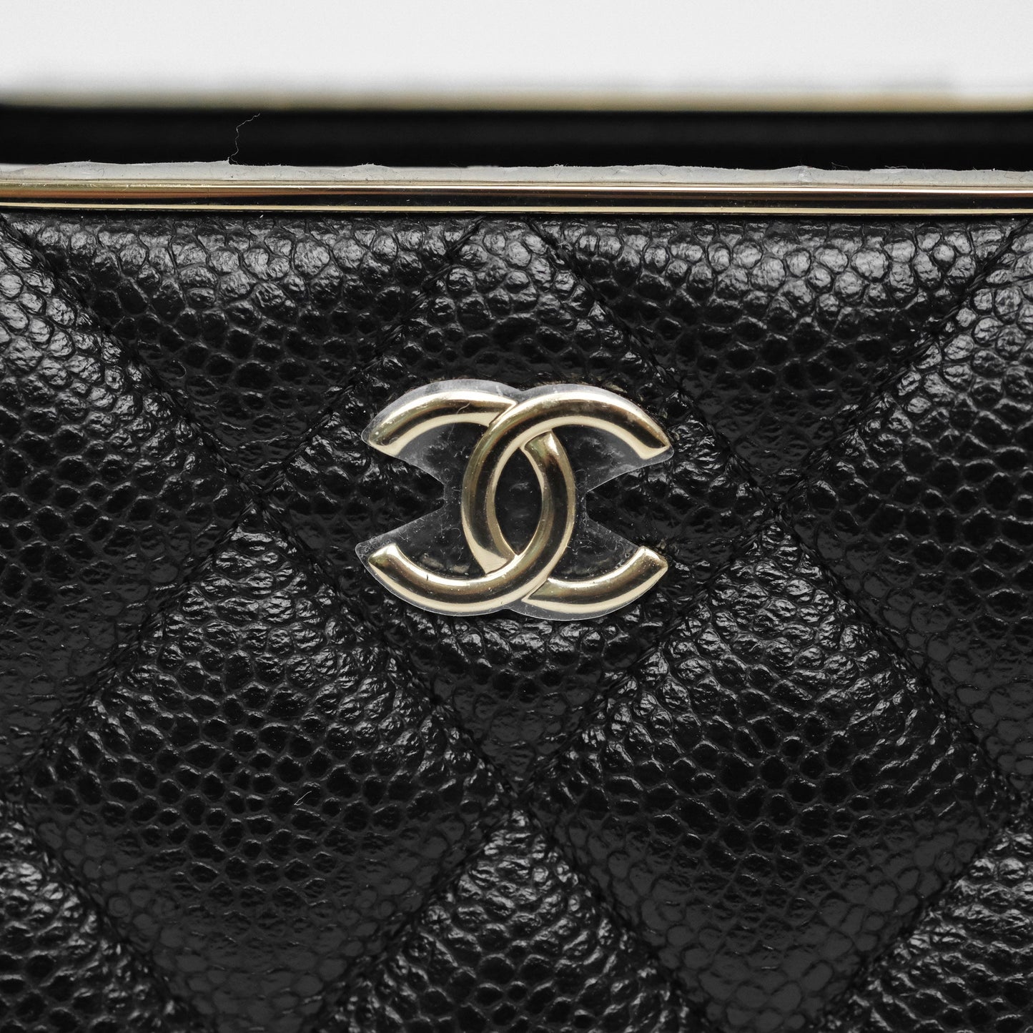 Chanel Evening Bag Black Caviar Gold Hardware 22S