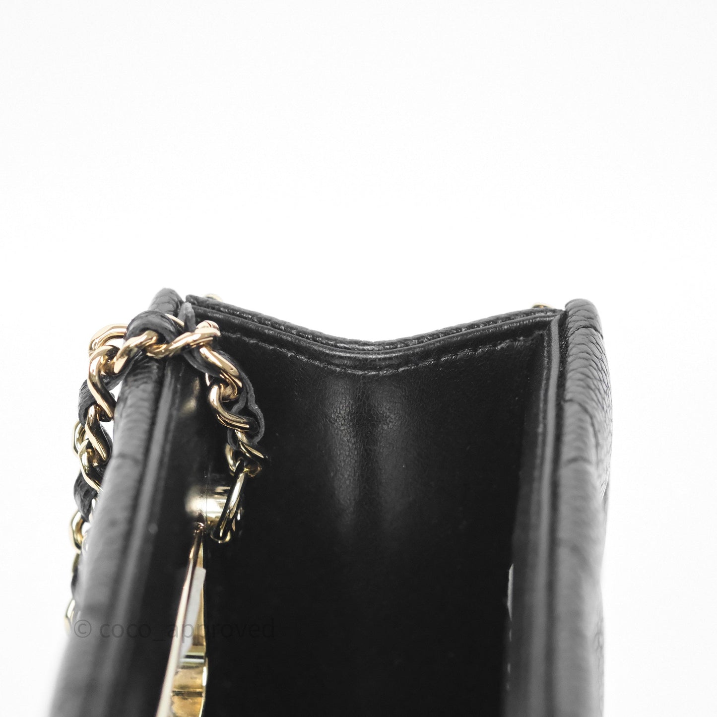 Chanel Evening Bag Black Caviar Gold Hardware 22S