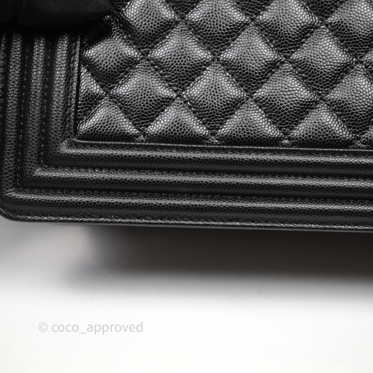 Chanel Quilted Medium Boy Black Caviar Ruthenium Hardware