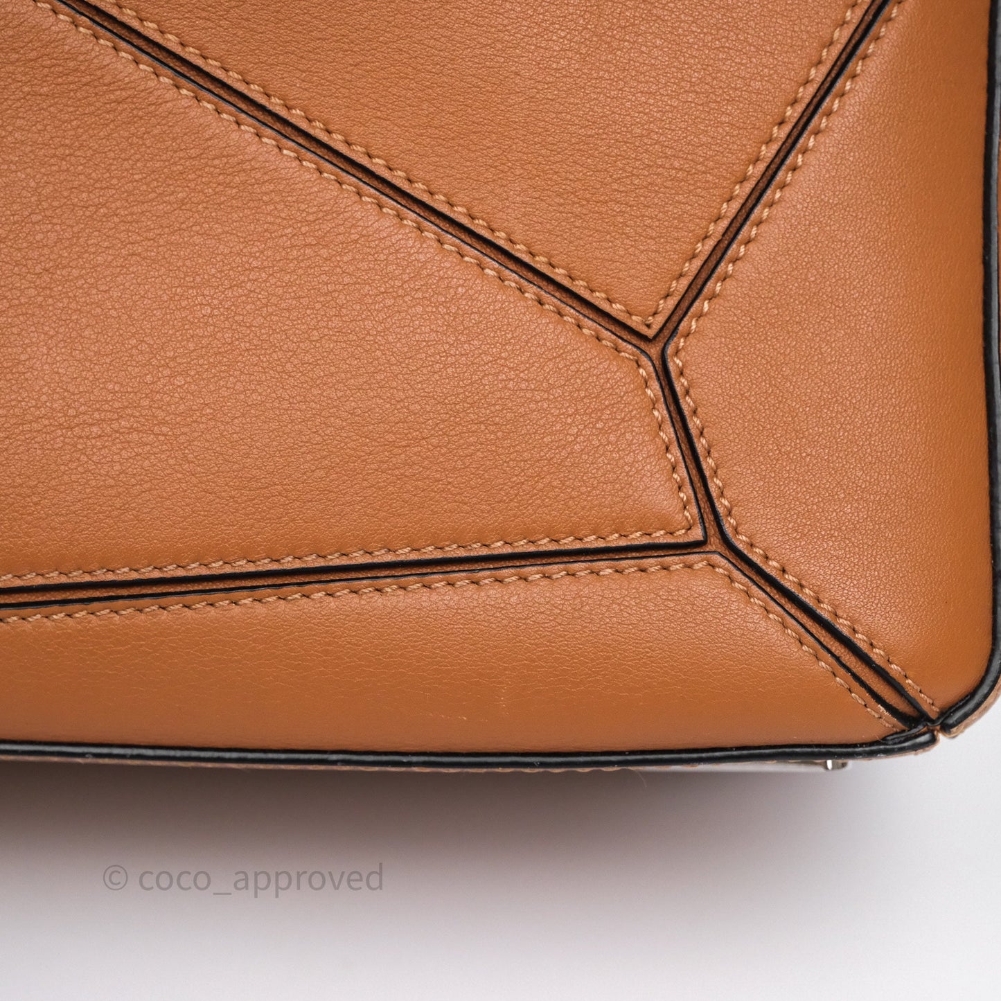 Loewe Medium Puzzle Bag Tan Calfskin Silver Hardware