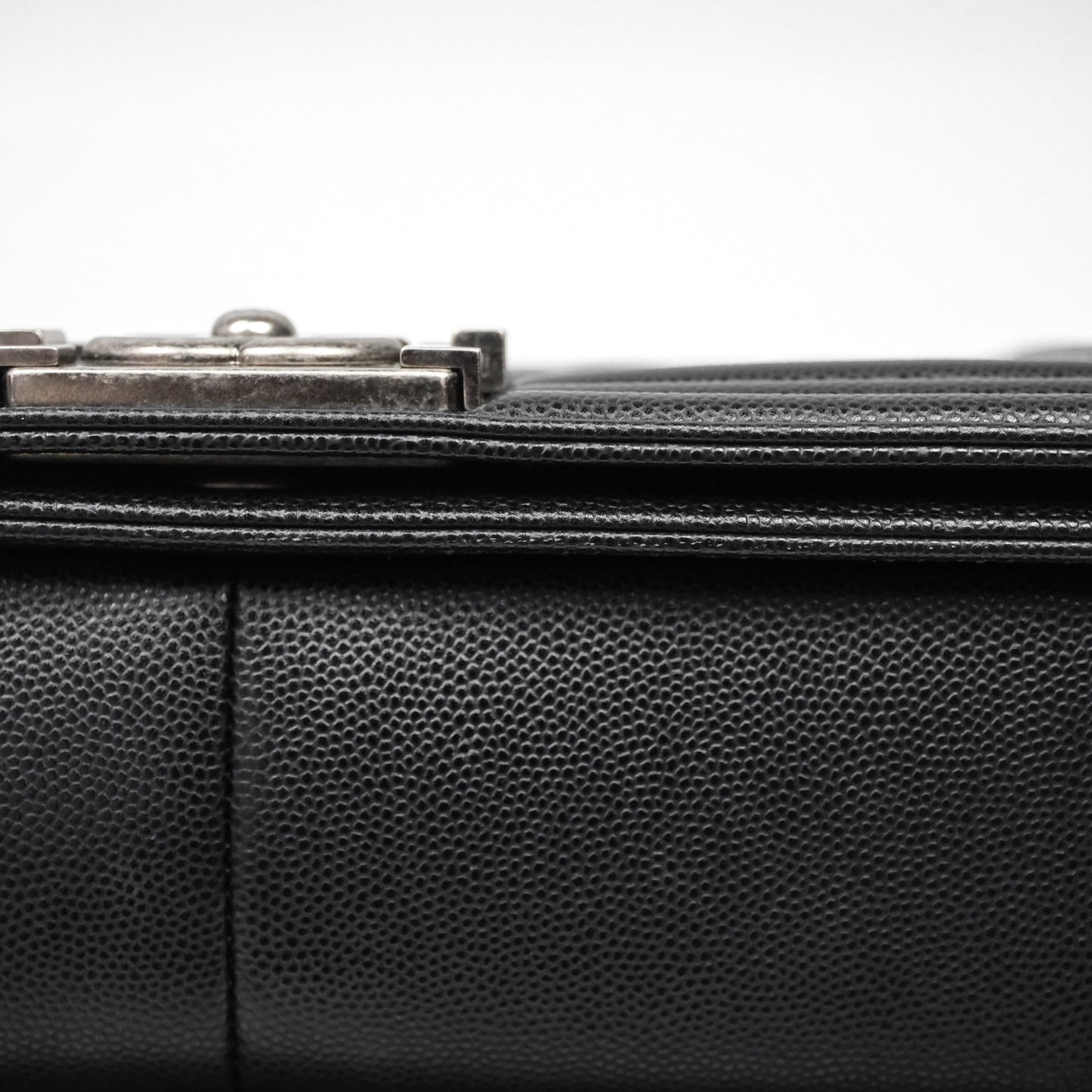 Chanel Quilted Medium Boy Black Caviar Ruthenium Hardware