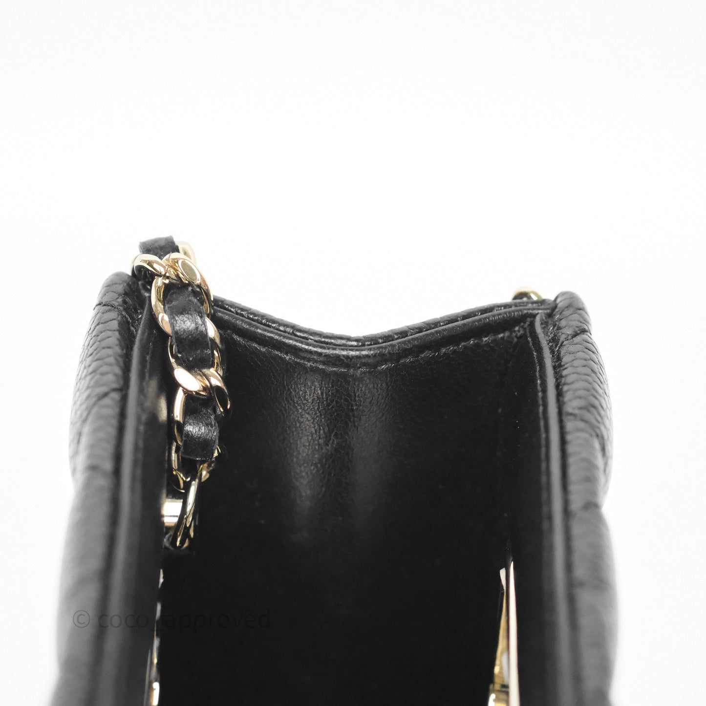 Chanel Evening Bag Black Caviar Gold Hardware 22S