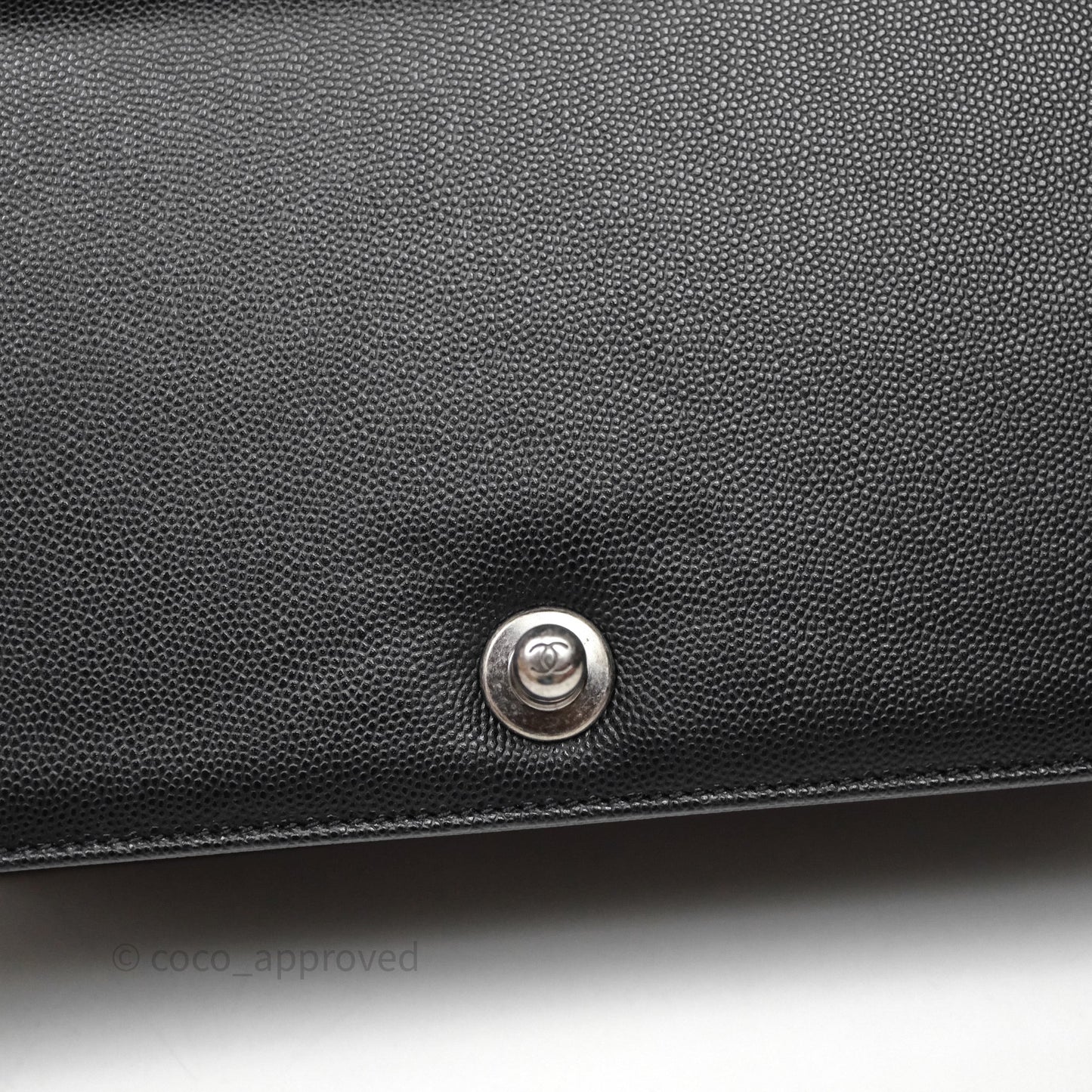 Chanel Quilted Medium Boy Black Caviar Ruthenium Hardware