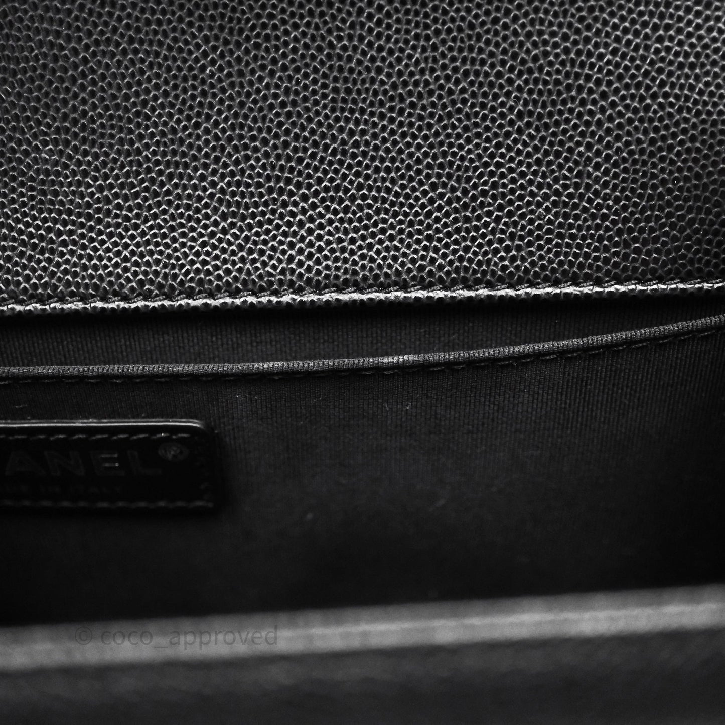 Chanel Quilted Medium Boy Black Caviar Ruthenium Hardware