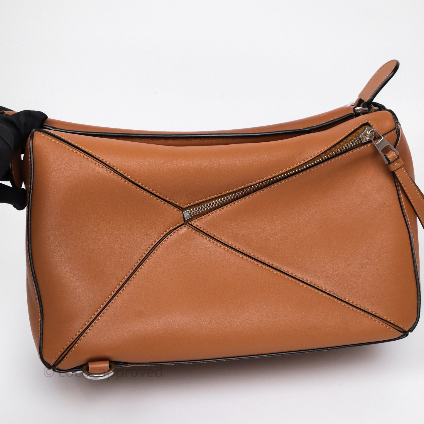 Loewe Medium Puzzle Bag Tan Calfskin Silver Hardware
