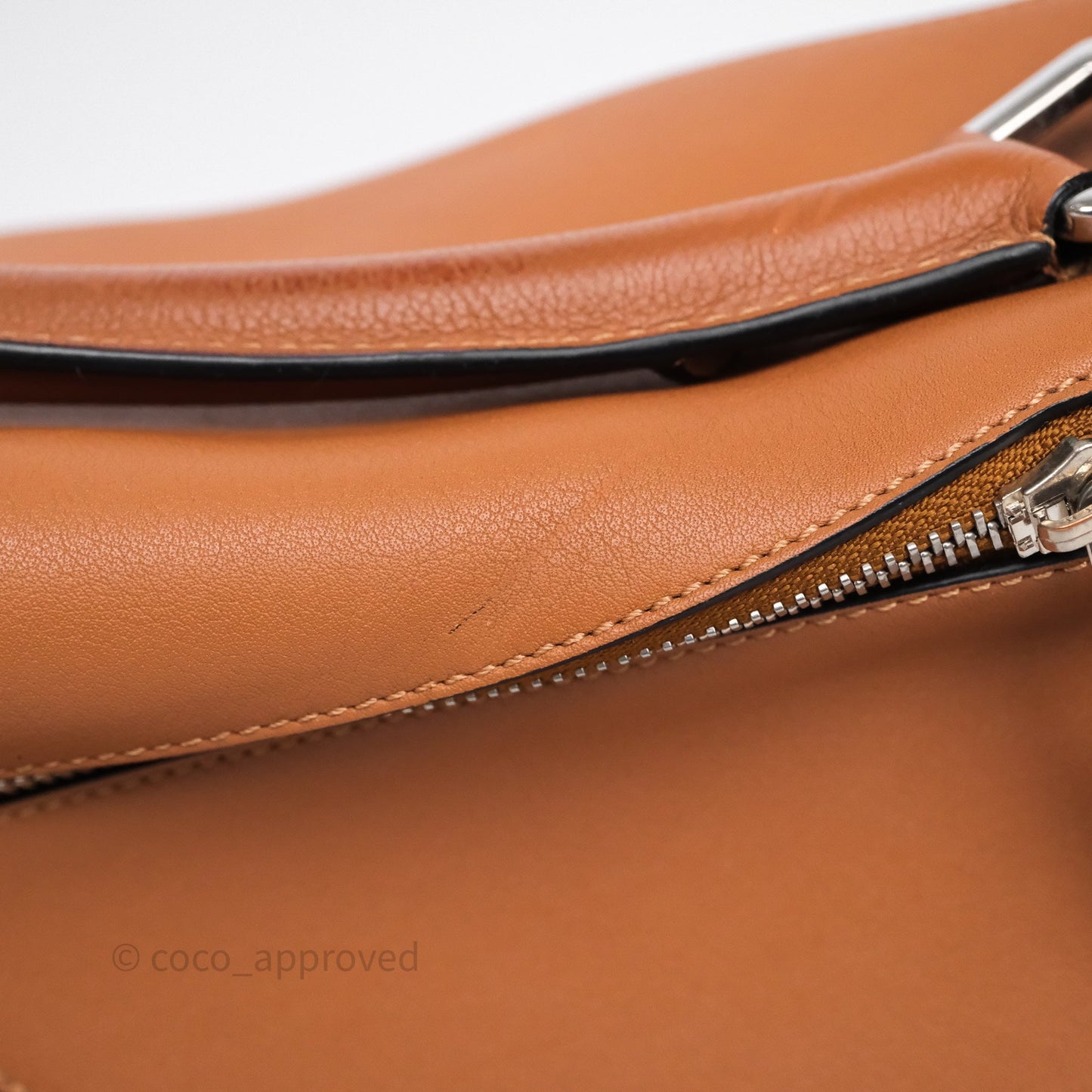 Loewe Medium Puzzle Bag Tan Calfskin Silver Hardware