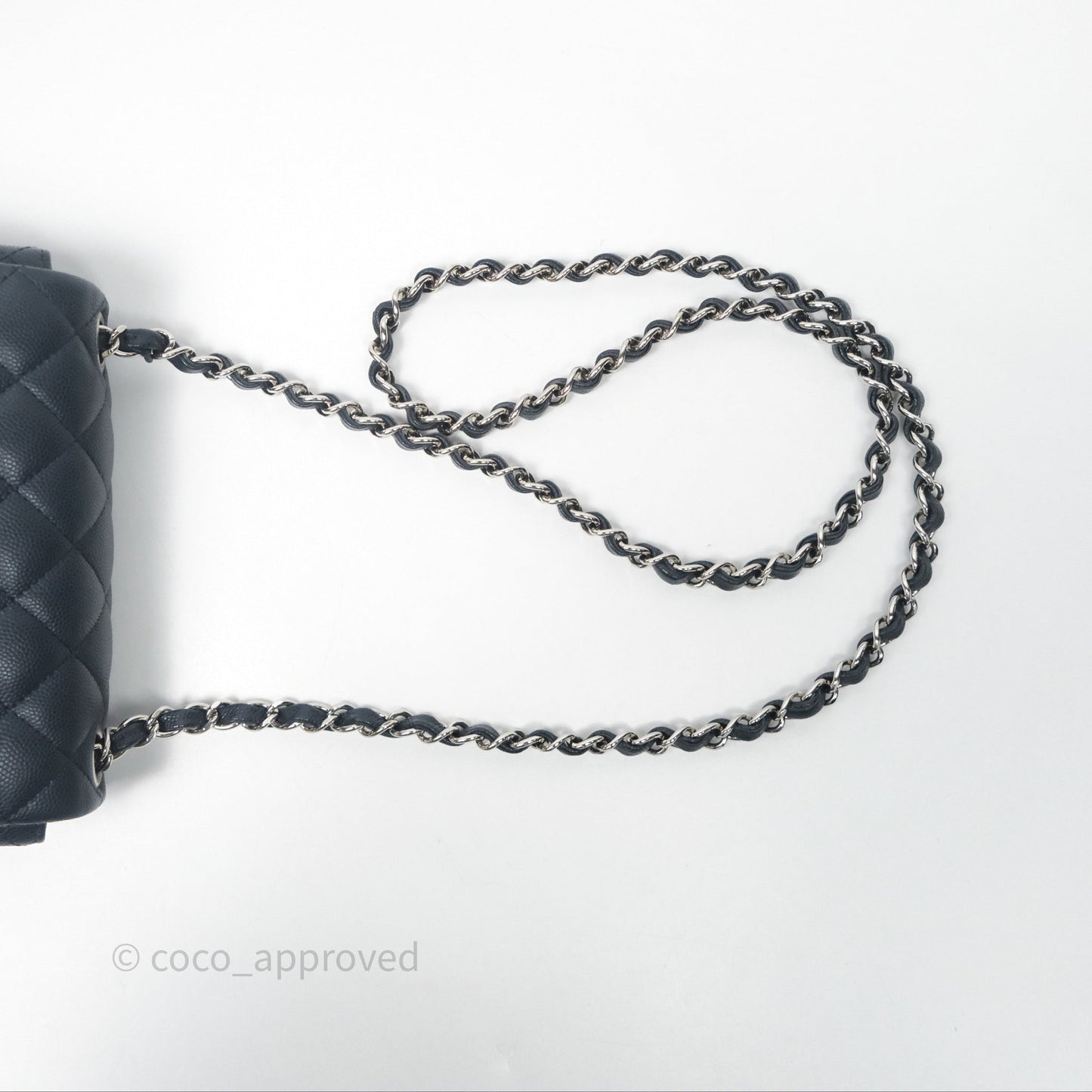 Chanel Quilted Mini Square Navy Caviar Silver Hardware