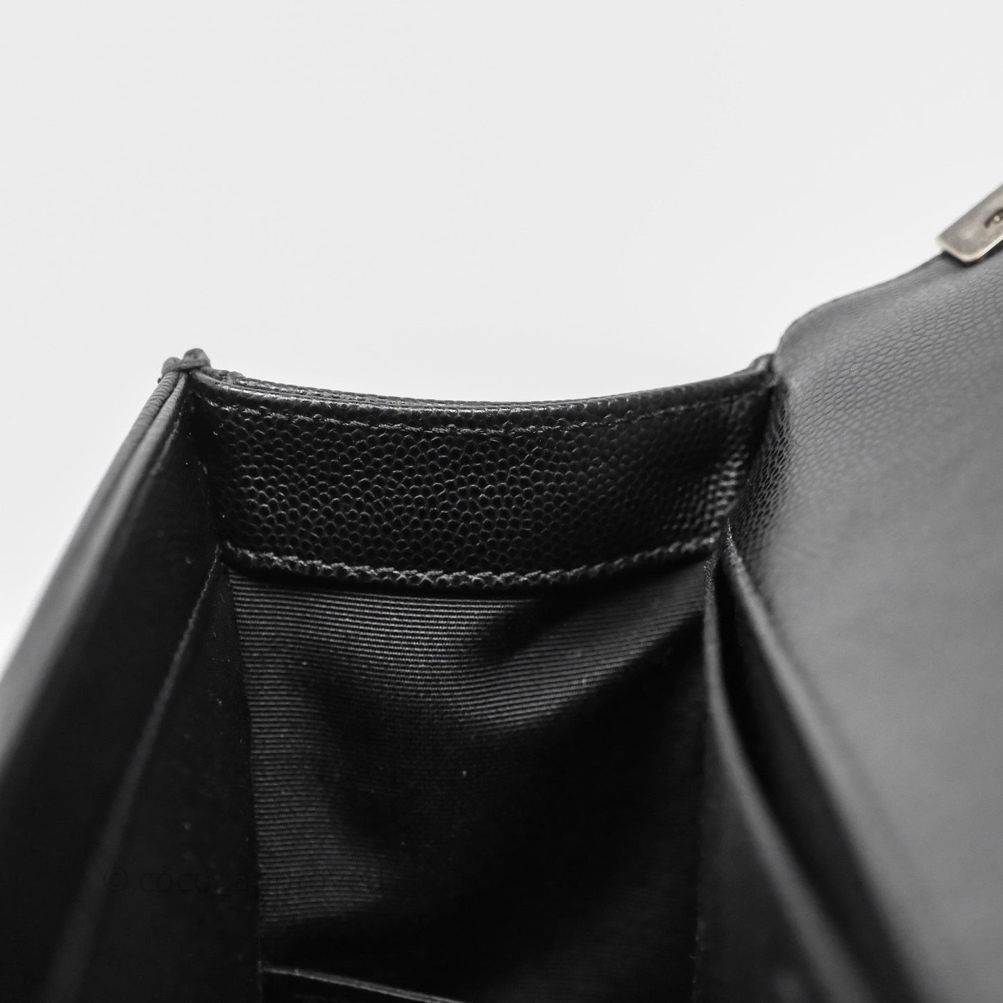 Chanel Quilted Medium Boy Black Caviar Ruthenium Hardware