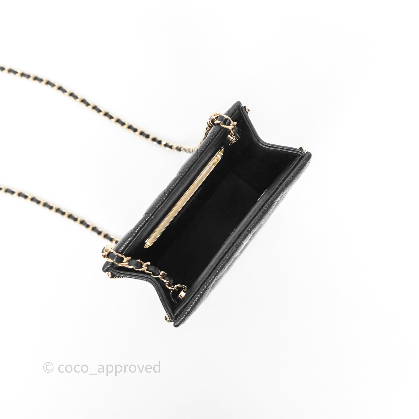 Chanel Evening Bag Black Caviar Gold Hardware 22S
