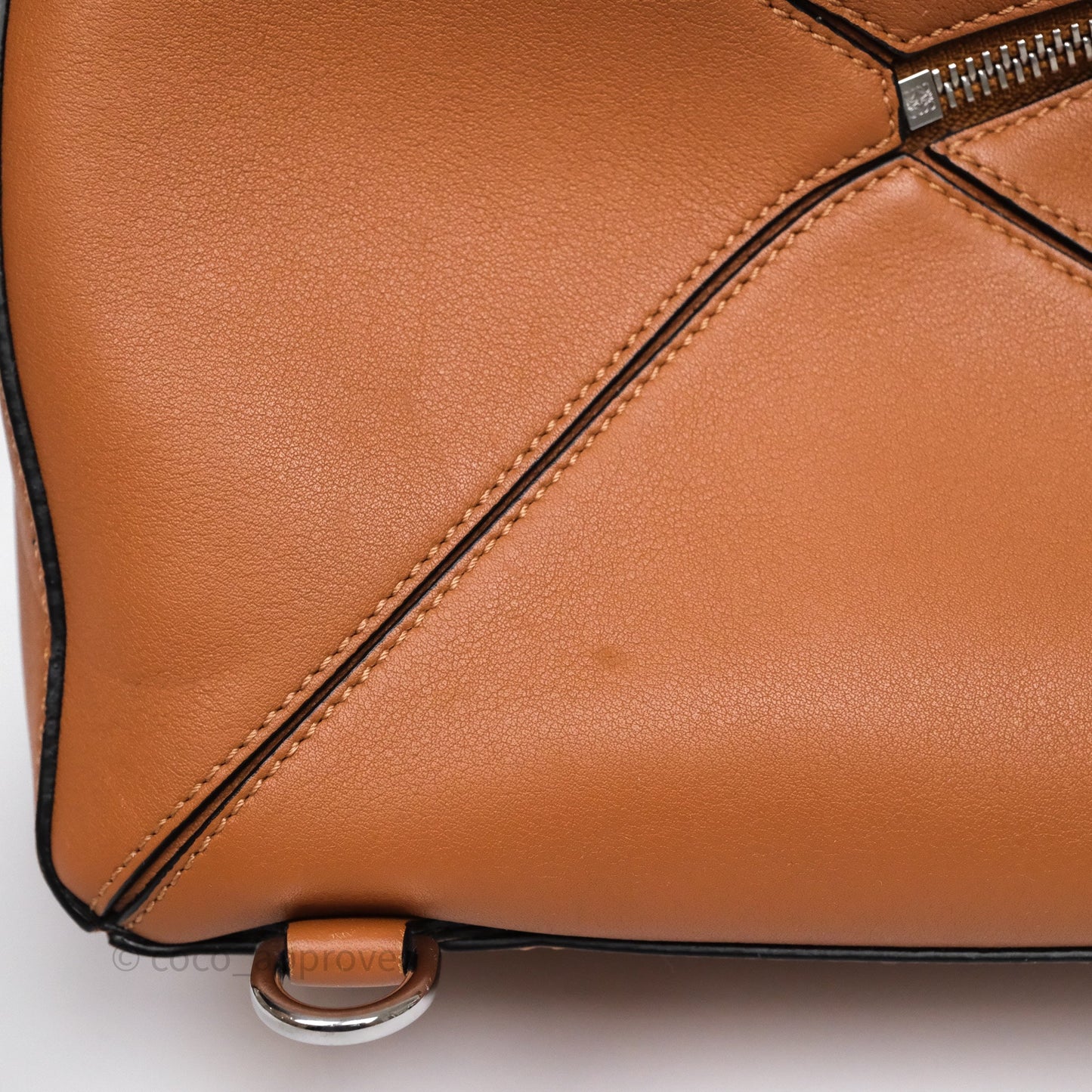 Loewe Medium Puzzle Bag Tan Calfskin Silver Hardware