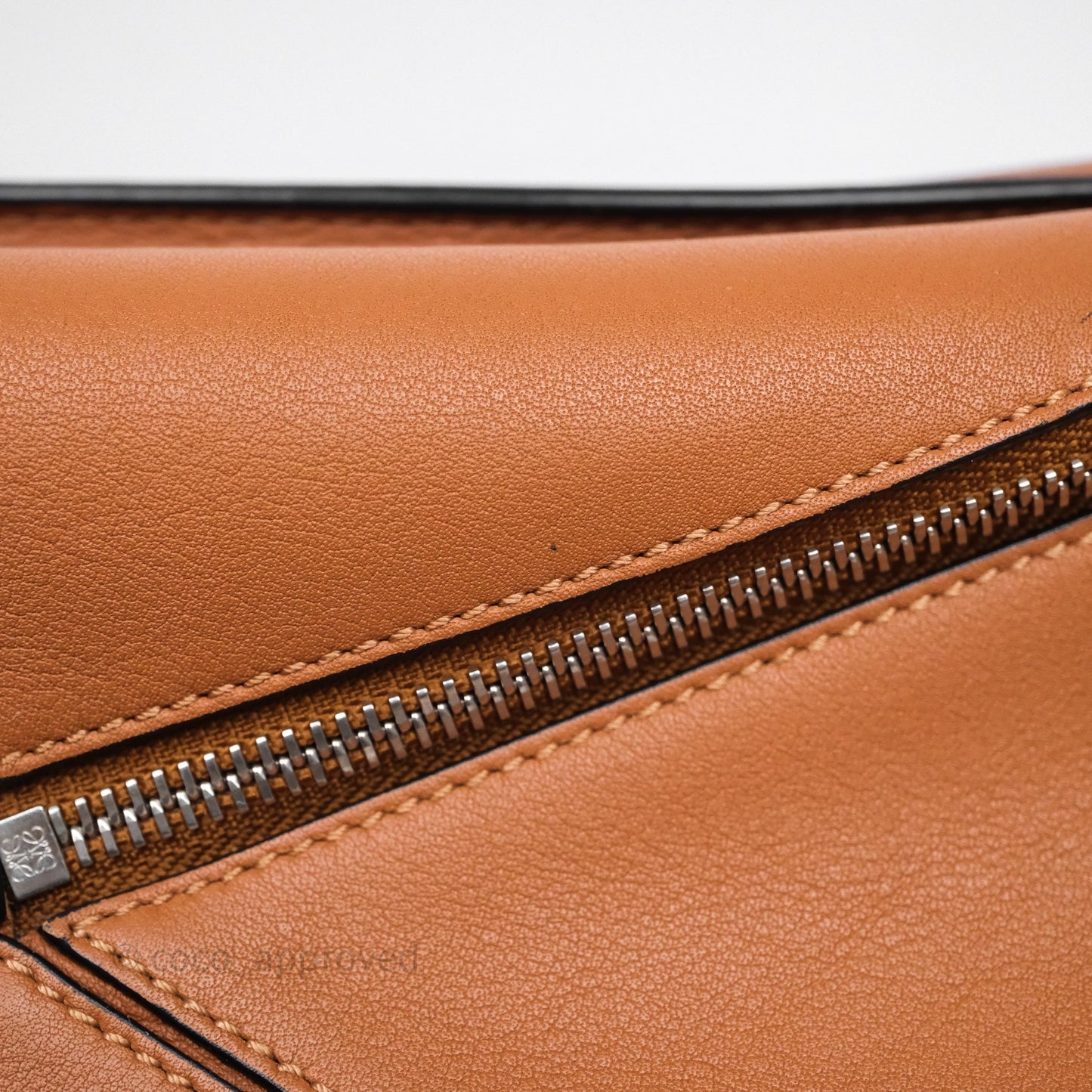 Loewe Medium Puzzle Bag Tan Calfskin Silver Hardware