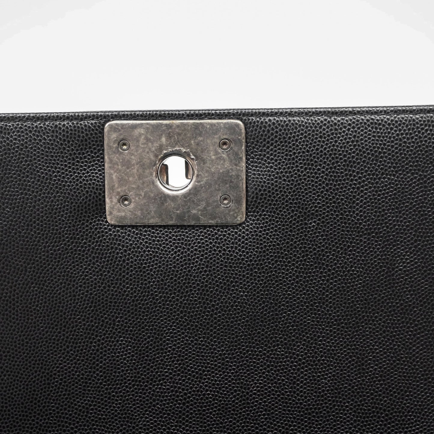 Chanel Quilted Medium Boy Black Caviar Ruthenium Hardware
