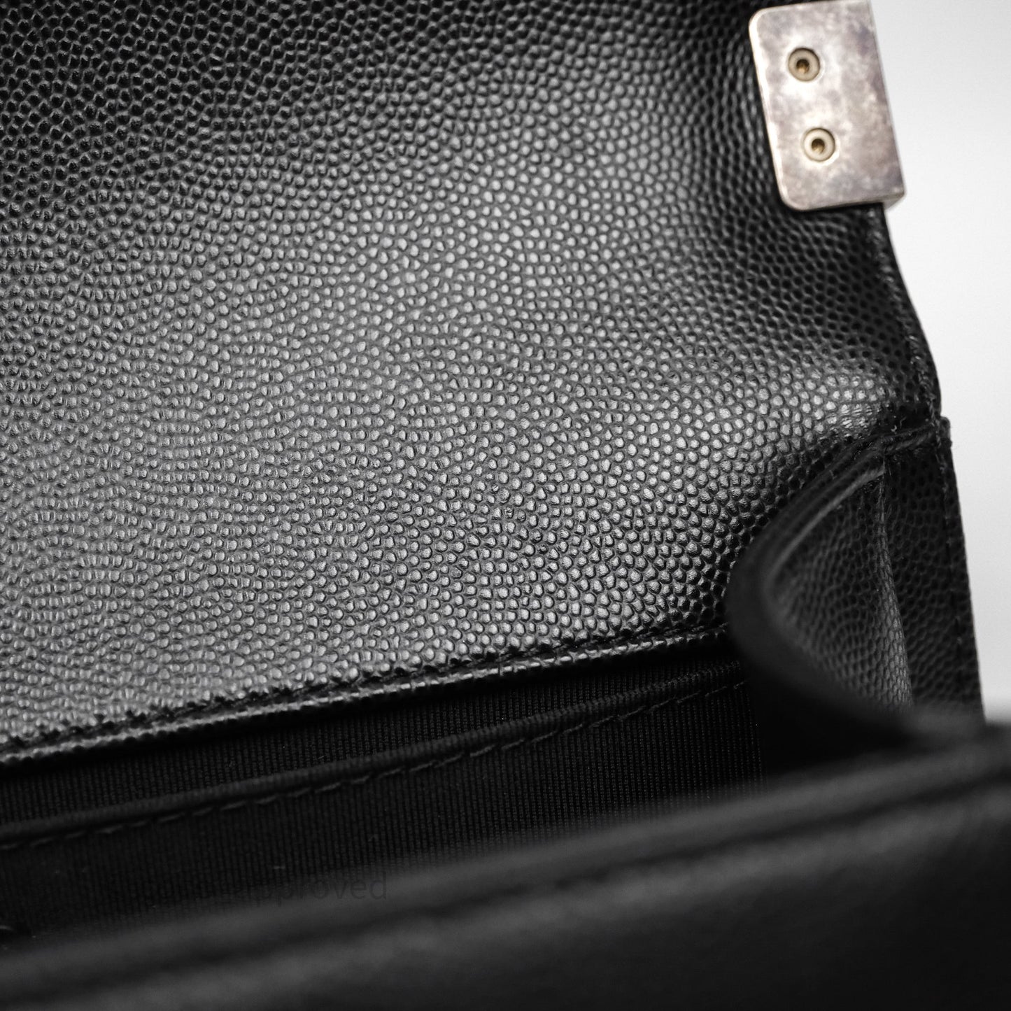 Chanel Quilted Medium Boy Black Caviar Ruthenium Hardware
