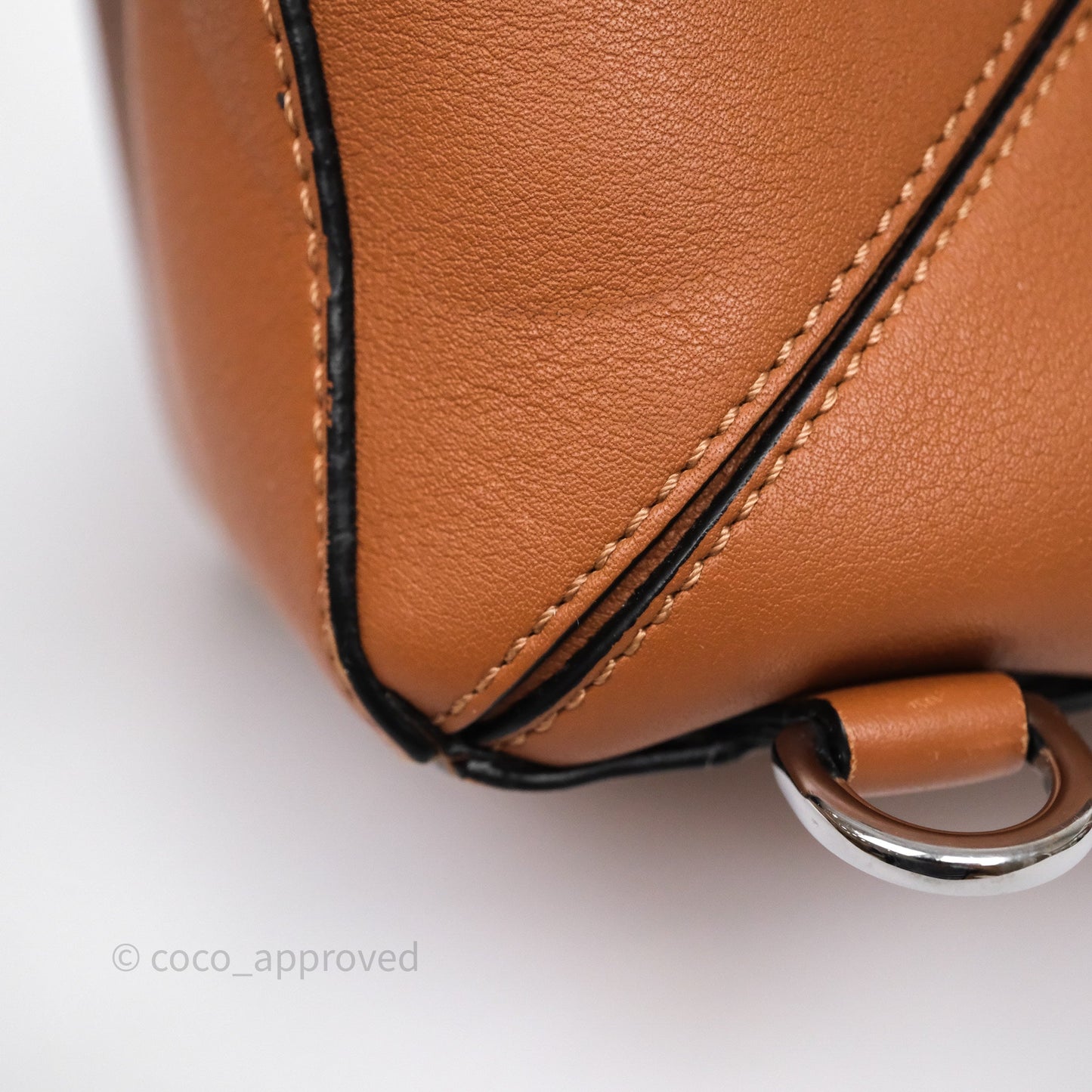 Loewe Medium Puzzle Bag Tan Calfskin Silver Hardware