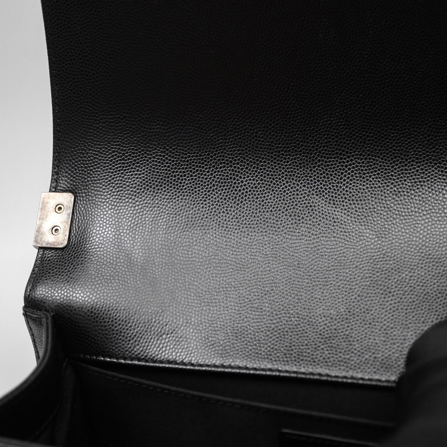Chanel Quilted Medium Boy Black Caviar Ruthenium Hardware