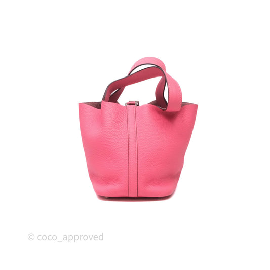 Hermes Picotin 18 Rose Azalee 8W Clemence Palladium Hardware