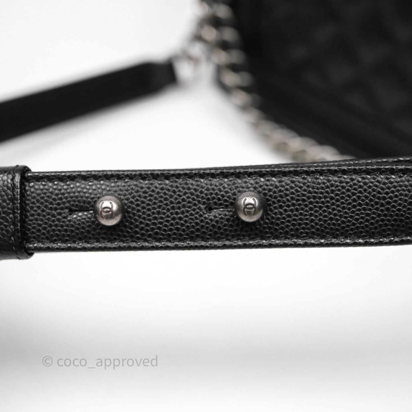 Chanel Quilted Medium Boy Black Caviar Ruthenium Hardware