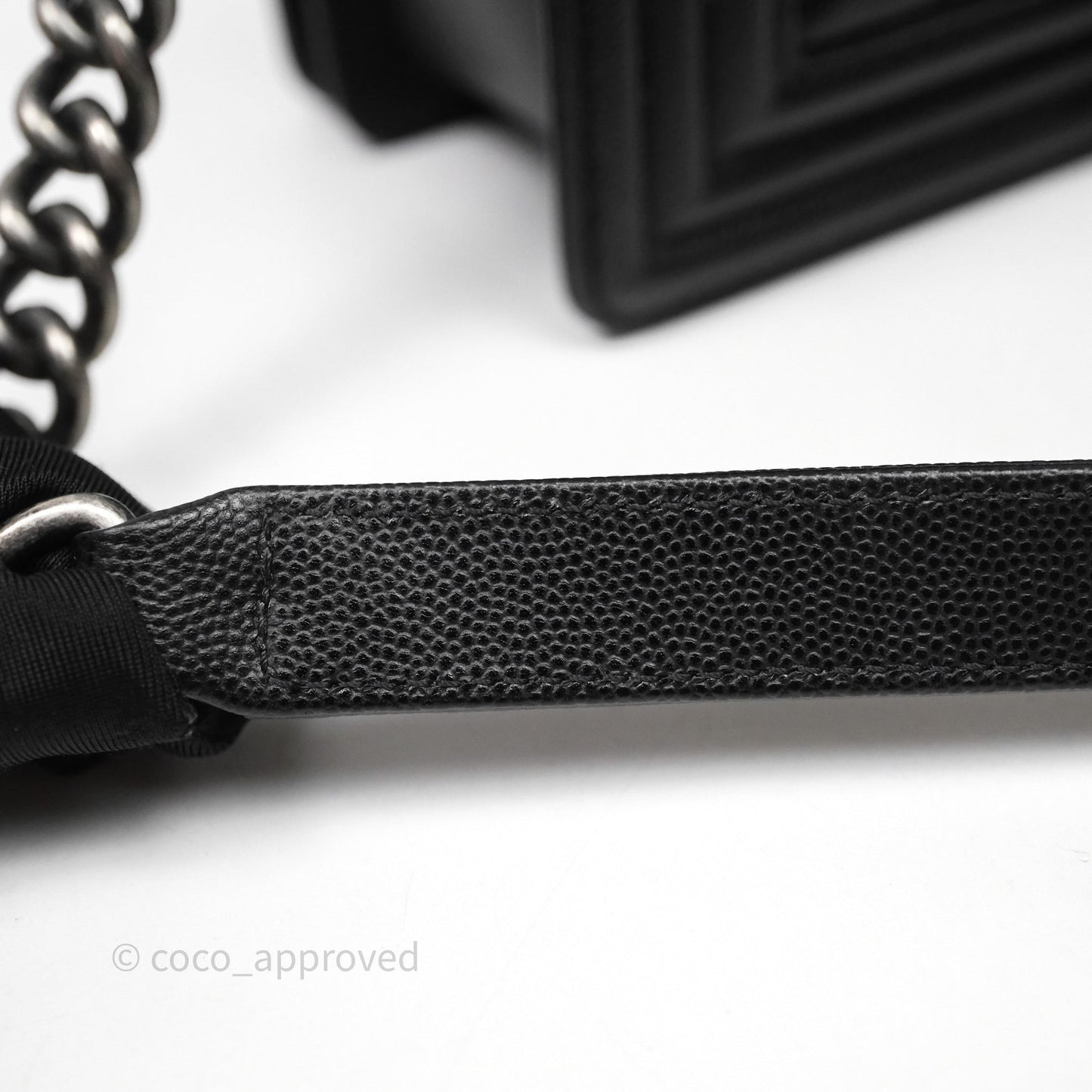 Chanel Quilted Medium Boy Black Caviar Ruthenium Hardware