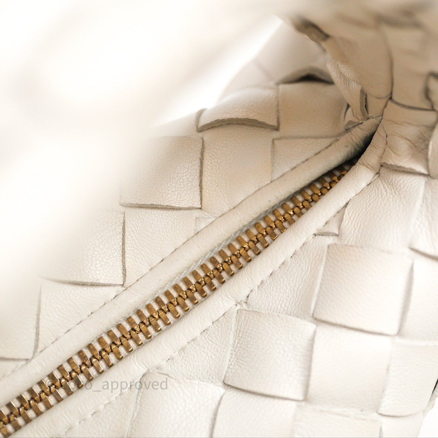 Bottega Veneta Mini Jodie Bag Intrecciato White Lambskin