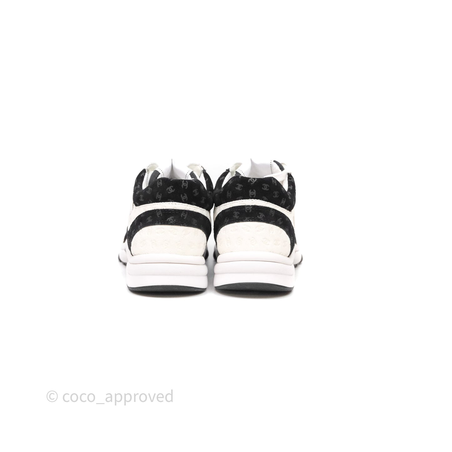 Chanel CC Sneakers Black/White Size 37.5