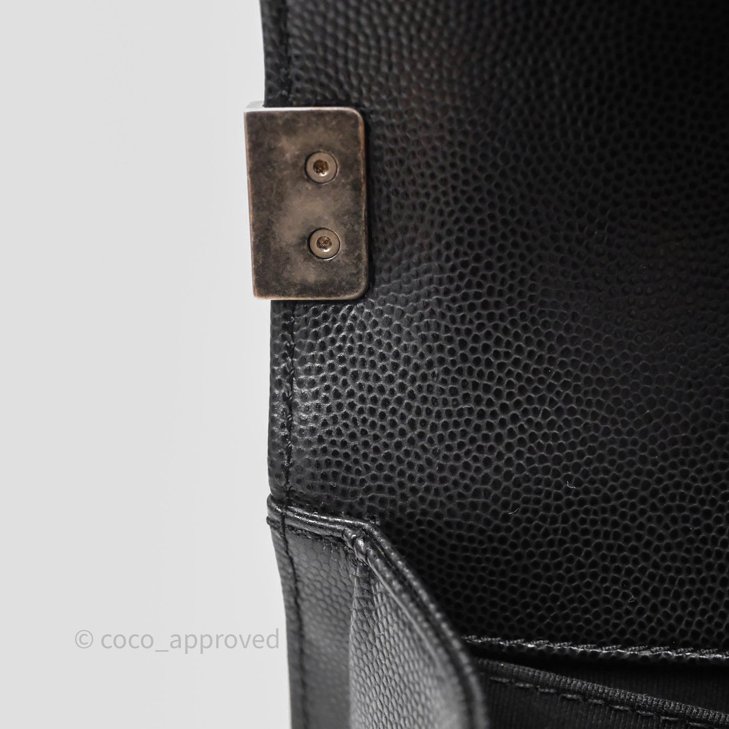 Chanel Quilted Medium Boy Black Caviar Ruthenium Hardware
