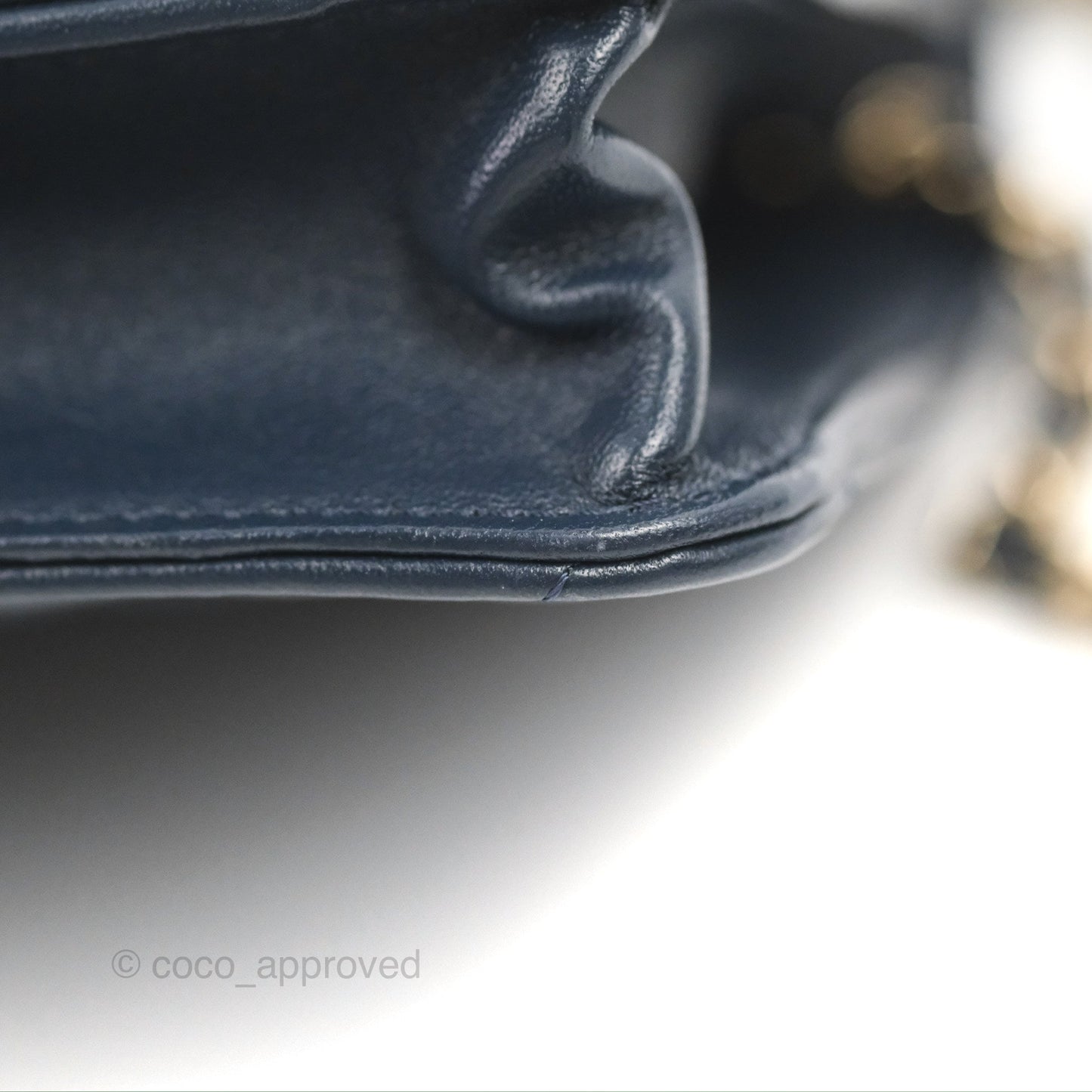 Chanel Quilted Classic Wallet on Chain WOC Navy Lambskin Gold Hardware