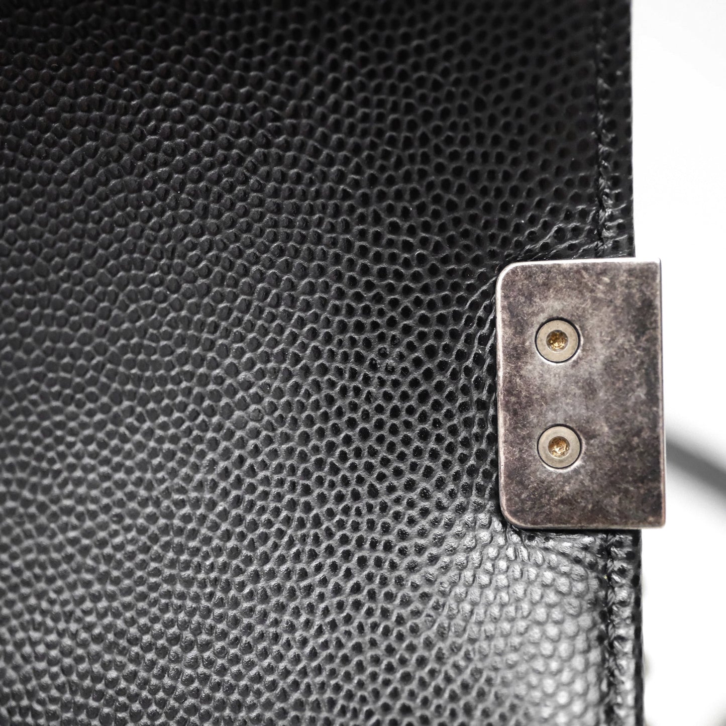 Chanel Quilted Medium Boy Black Caviar Ruthenium Hardware