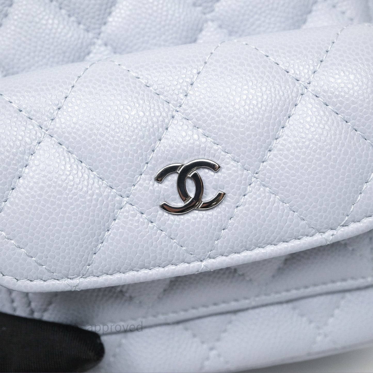 Chanel Classic Mini Backpack Light Blue Grey Caviar Silver Hardware