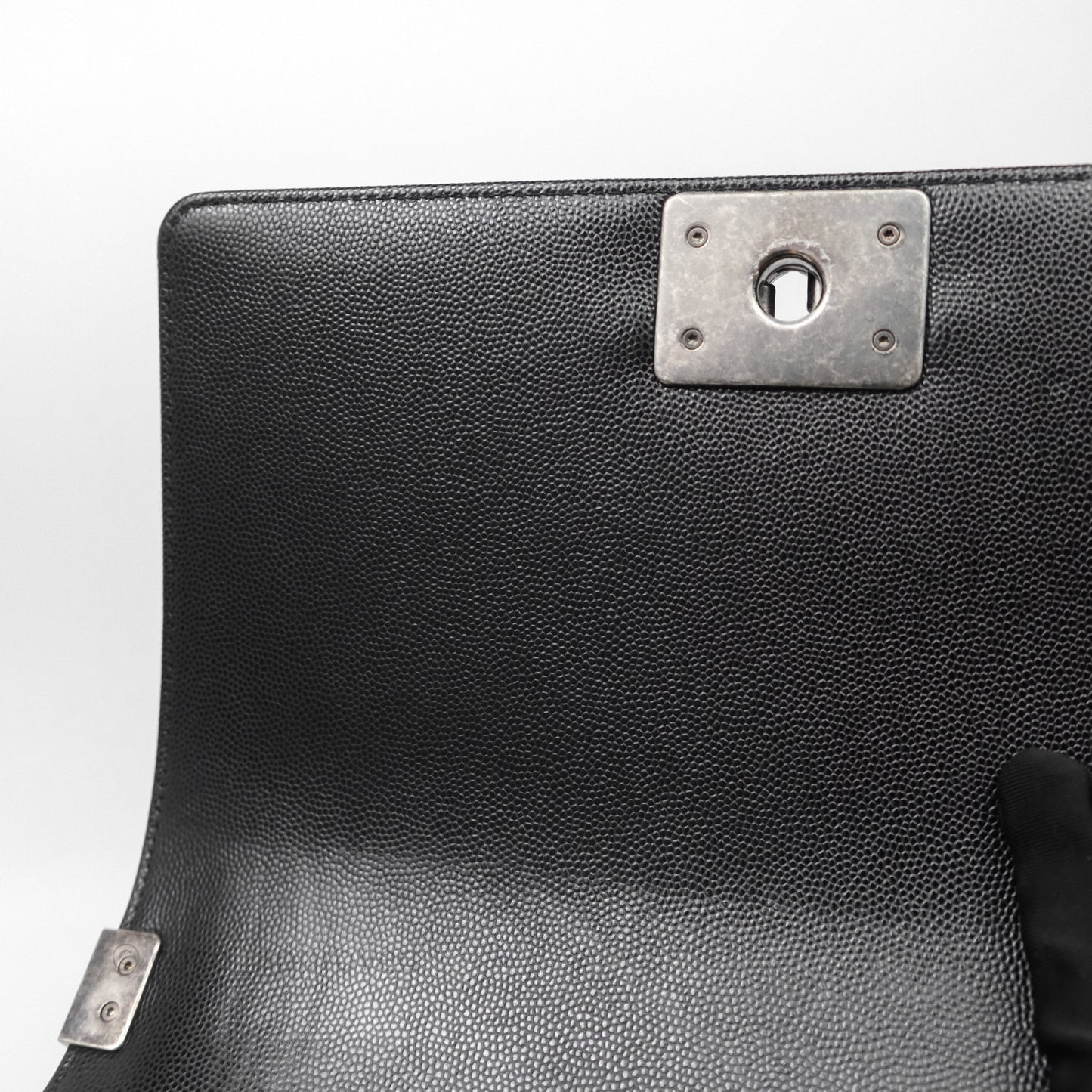 Chanel Quilted Medium Boy Black Caviar Ruthenium Hardware