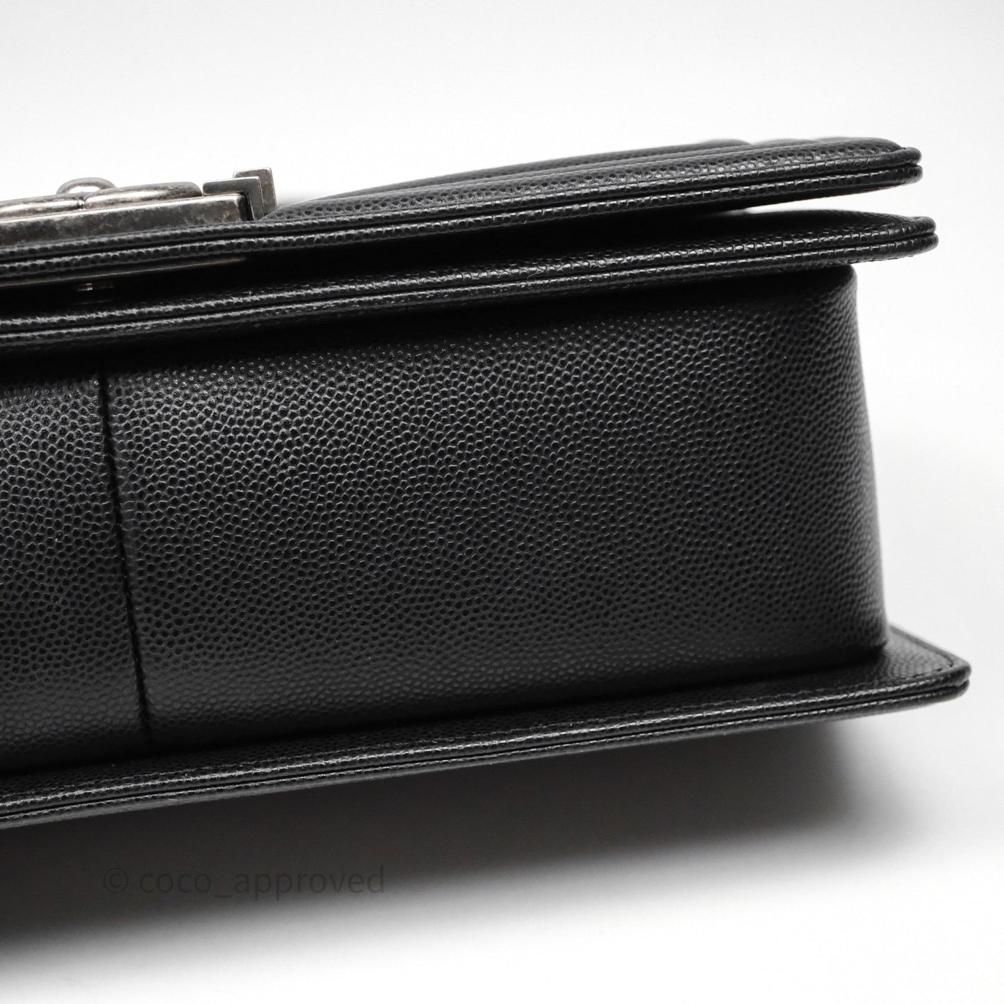 Chanel Quilted Medium Boy Black Caviar Ruthenium Hardware