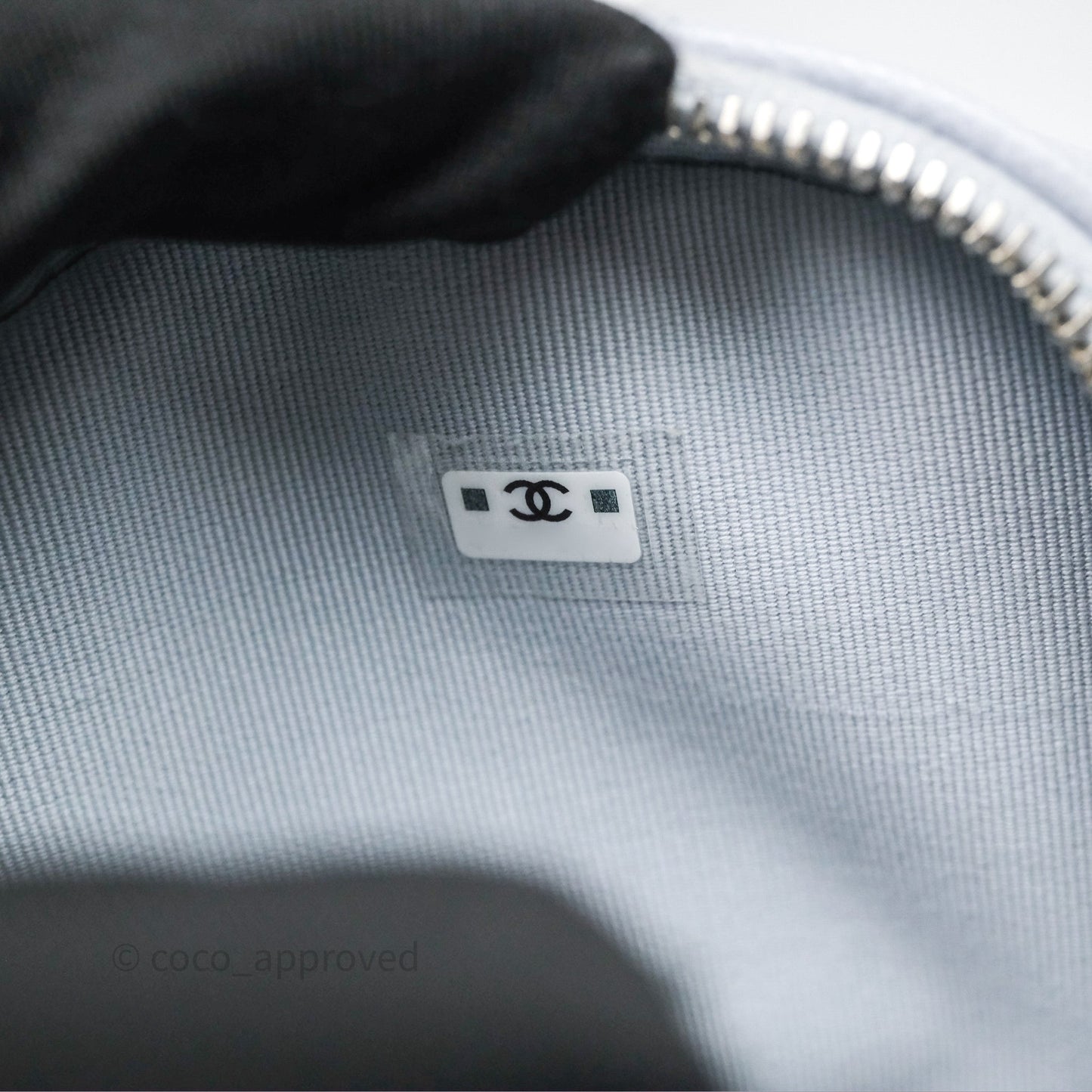 Chanel Classic Mini Backpack Light Blue Grey Caviar Silver Hardware