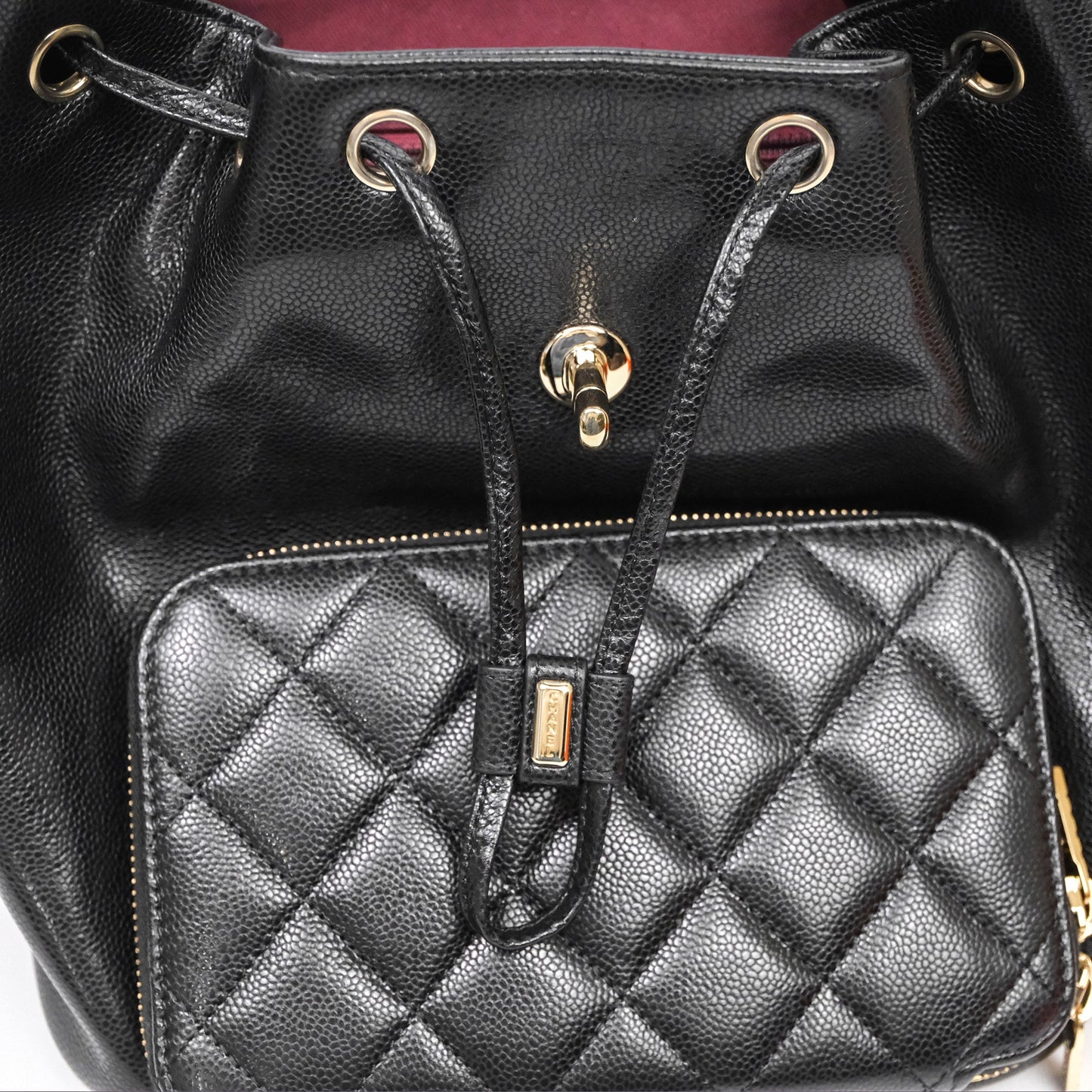 Chanel Quilted Business Affinity Backpack Black Caviar Gold Hardware