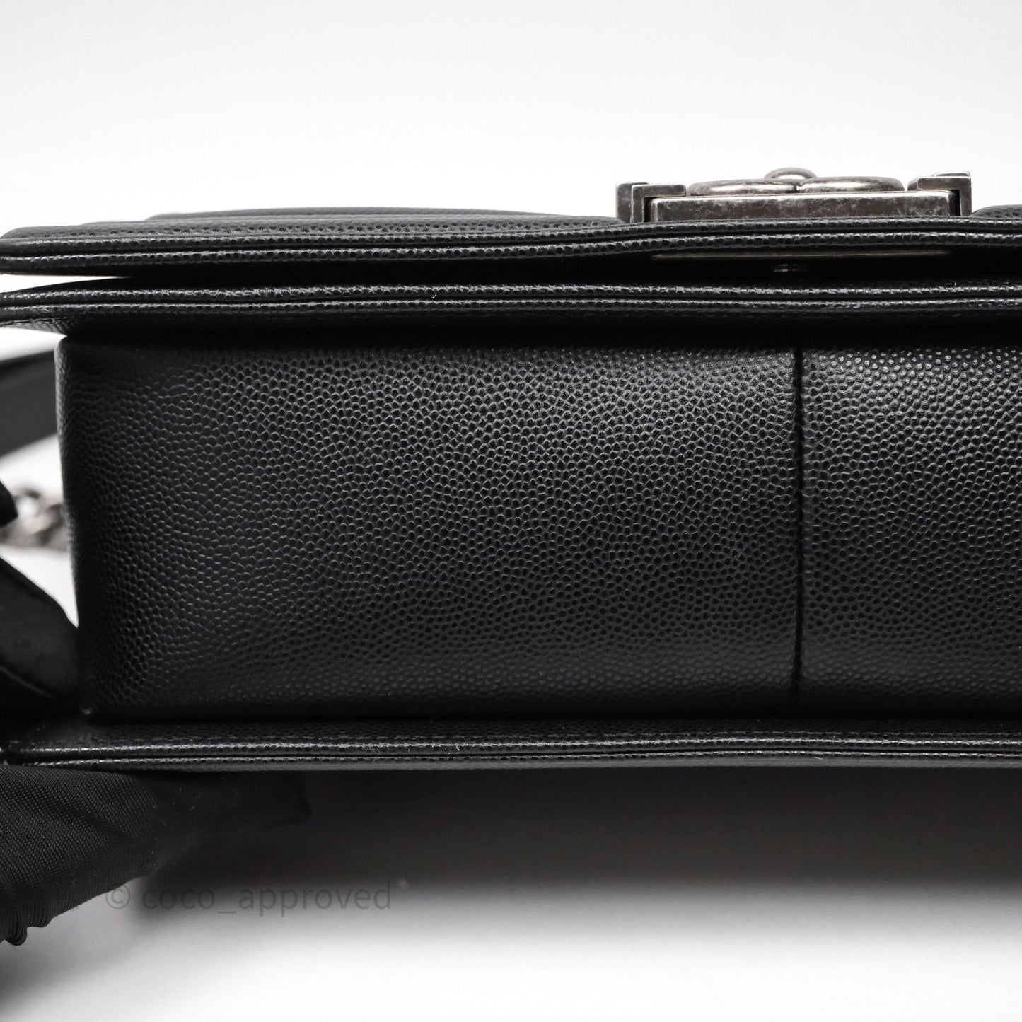 Chanel Quilted Medium Boy Black Caviar Ruthenium Hardware