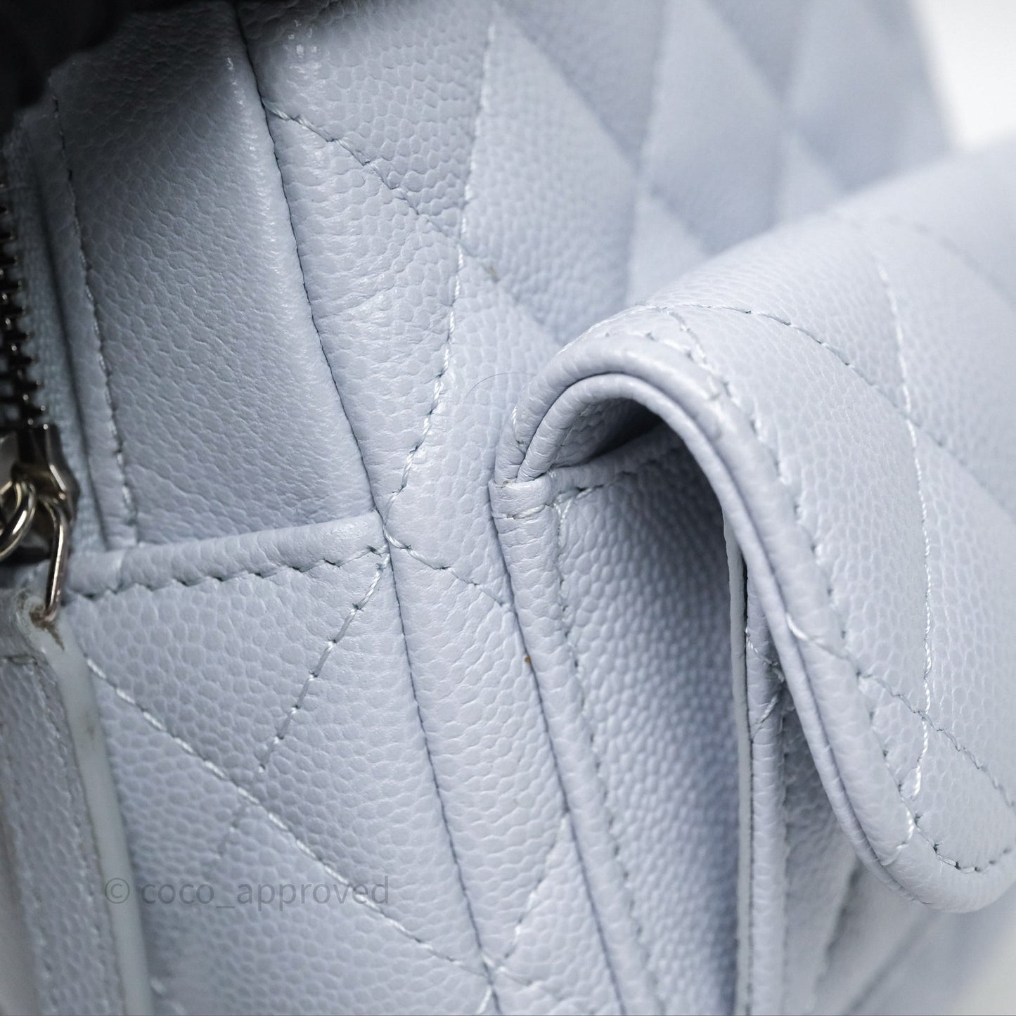 Chanel Classic Mini Backpack Light Blue Grey Caviar Silver Hardware