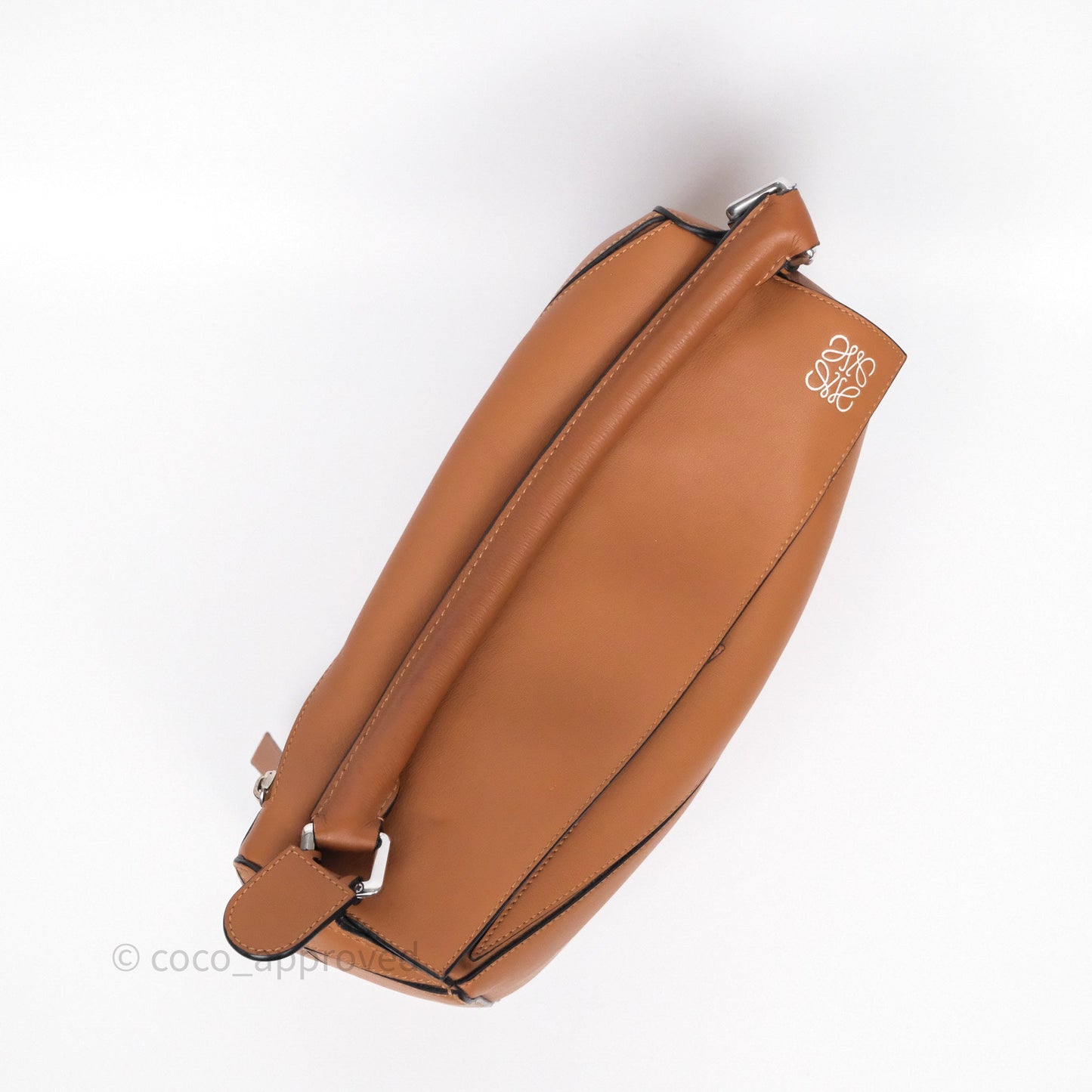 Loewe Medium Puzzle Bag Tan Calfskin Silver Hardware