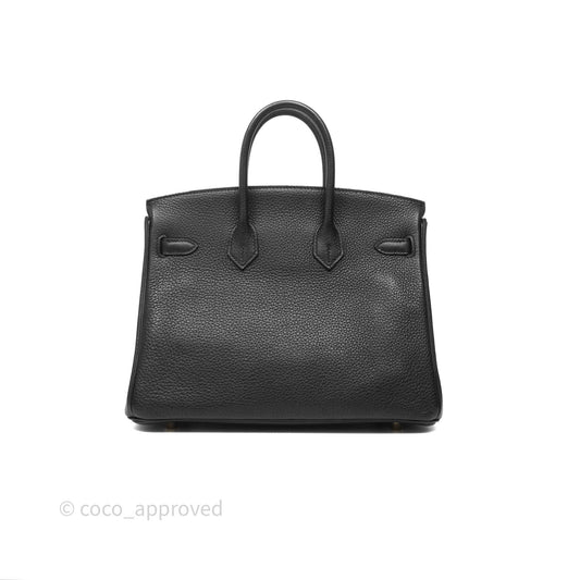 Hermes Birkin 25 Black Togo Gold Hardware