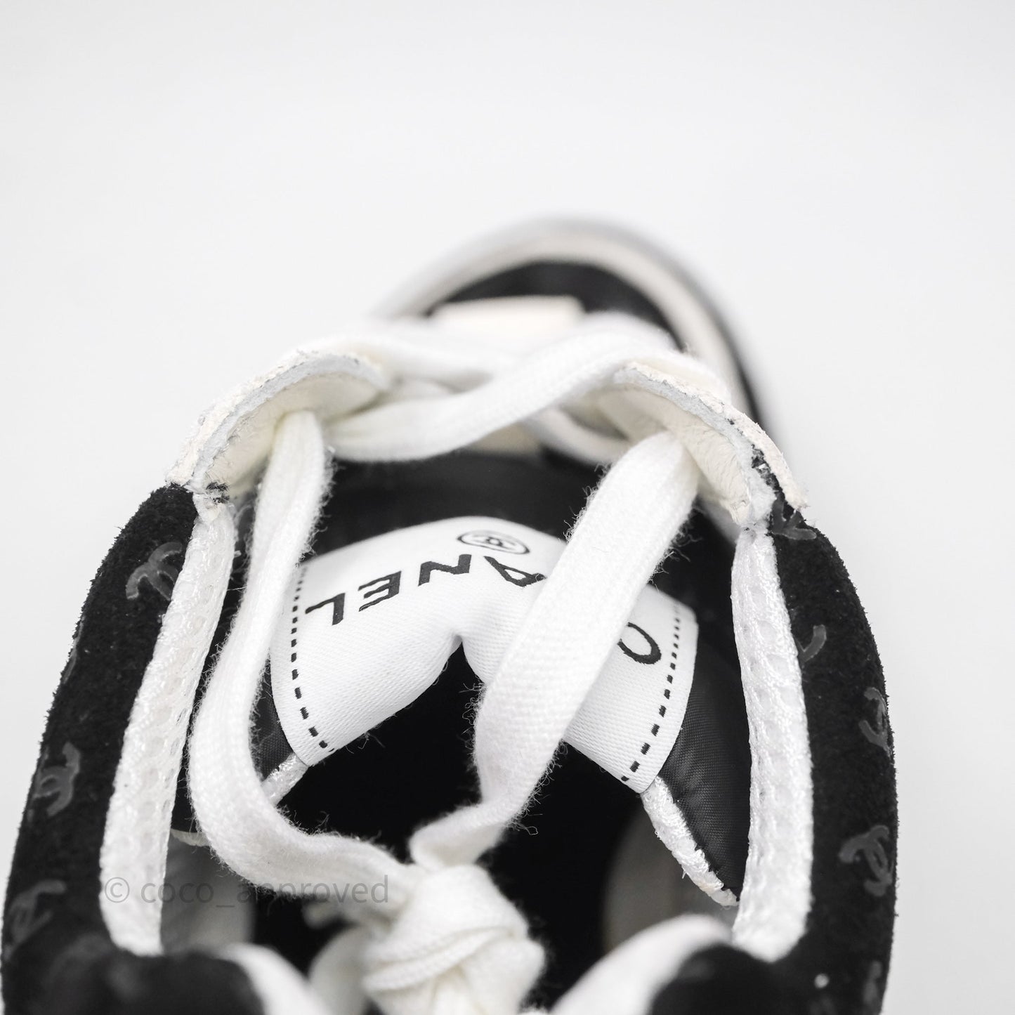 Chanel CC Sneakers Black/White Size 37.5