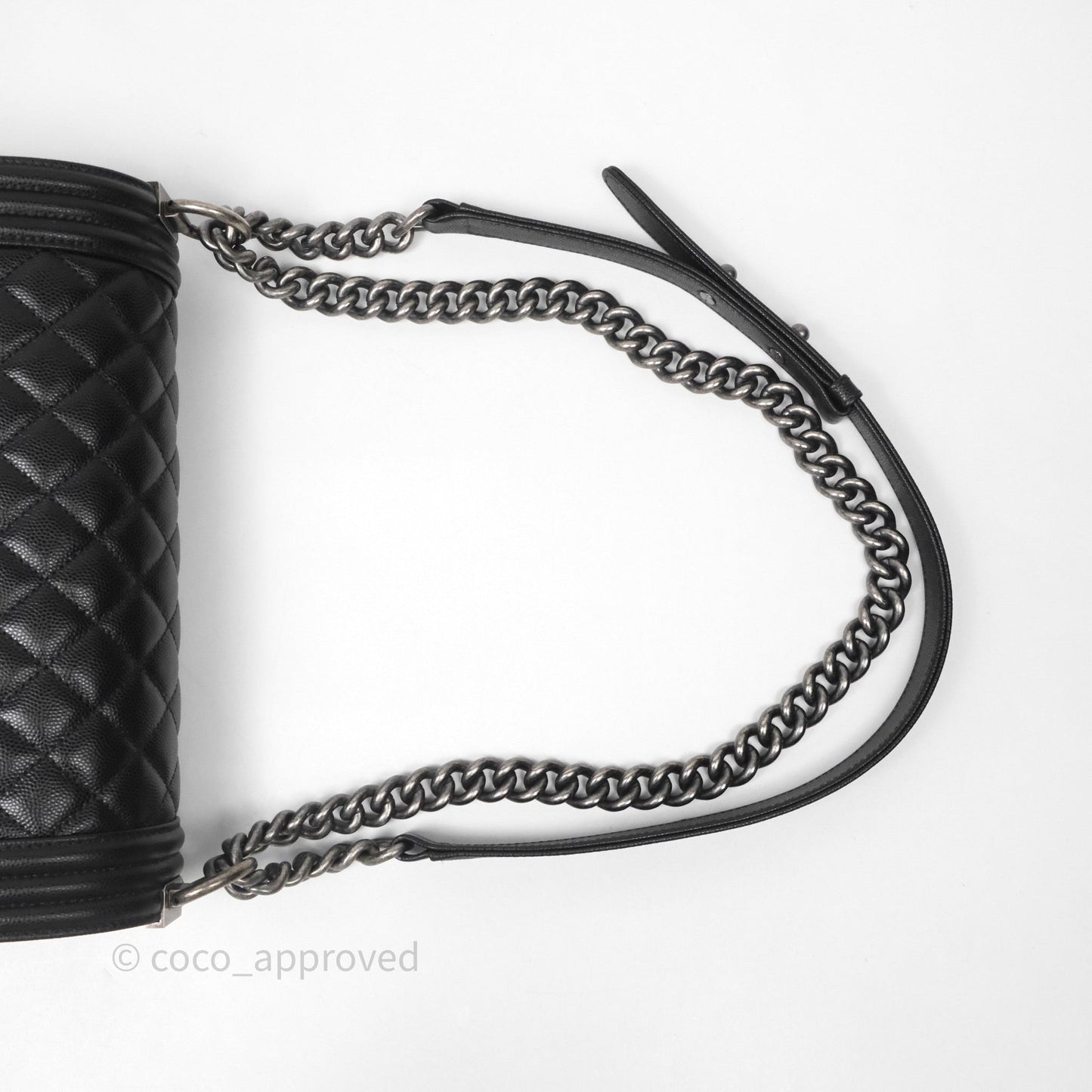 Chanel Quilted Medium Boy Black Caviar Ruthenium Hardware