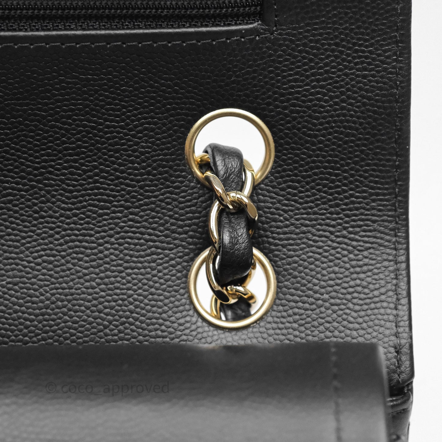 Chanel Classic M/L Medium Flap Chevron Black Caviar Gold Hardware