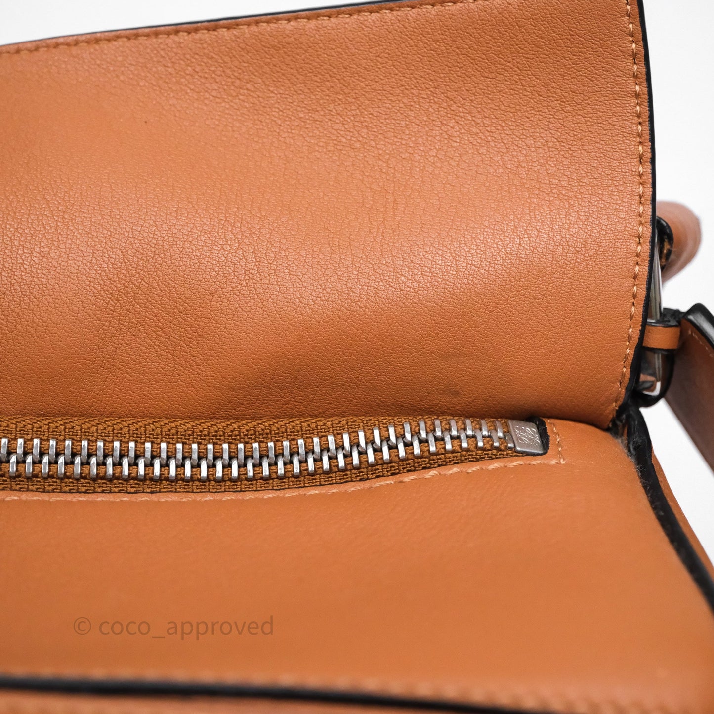 Loewe Medium Puzzle Bag Tan Calfskin Silver Hardware