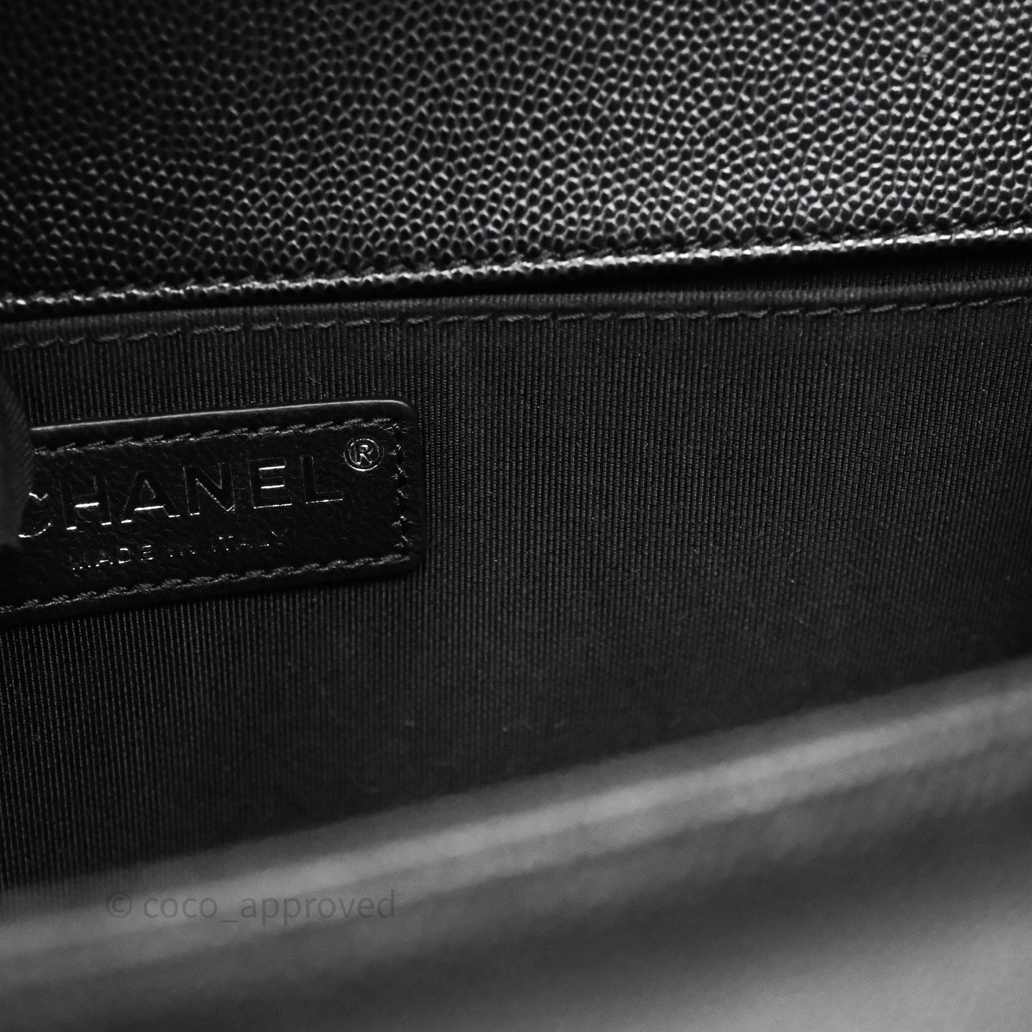 Chanel Quilted Medium Boy Black Caviar Ruthenium Hardware