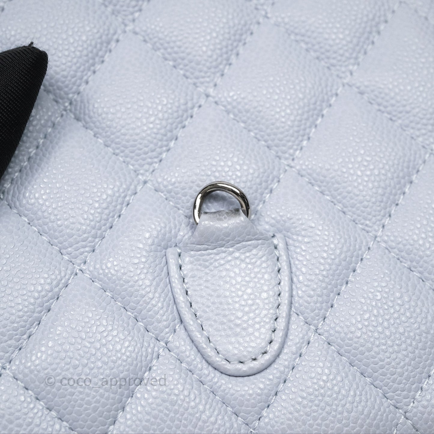 Chanel Classic Mini Backpack Light Blue Grey Caviar Silver Hardware