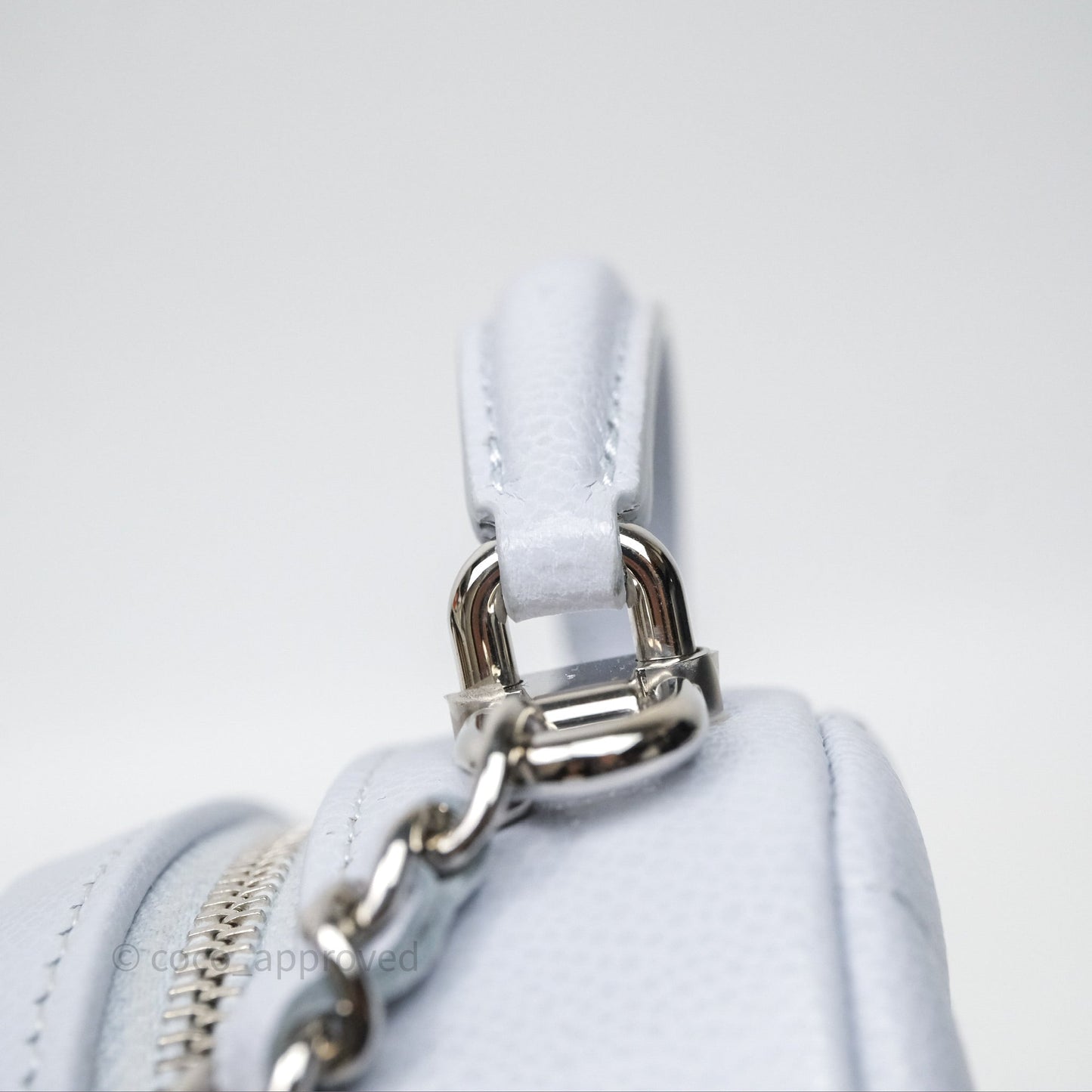 Chanel Classic Mini Backpack Light Blue Grey Caviar Silver Hardware