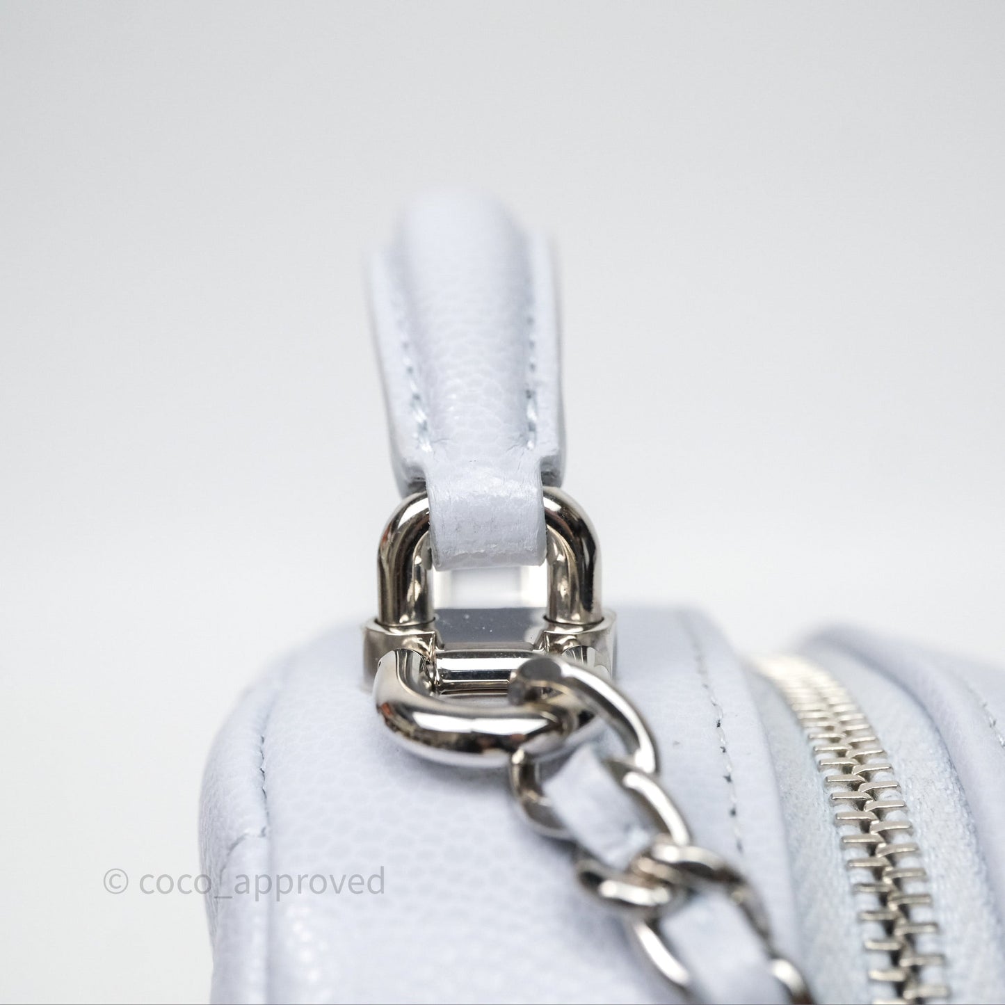 Chanel Classic Mini Backpack Light Blue Grey Caviar Silver Hardware
