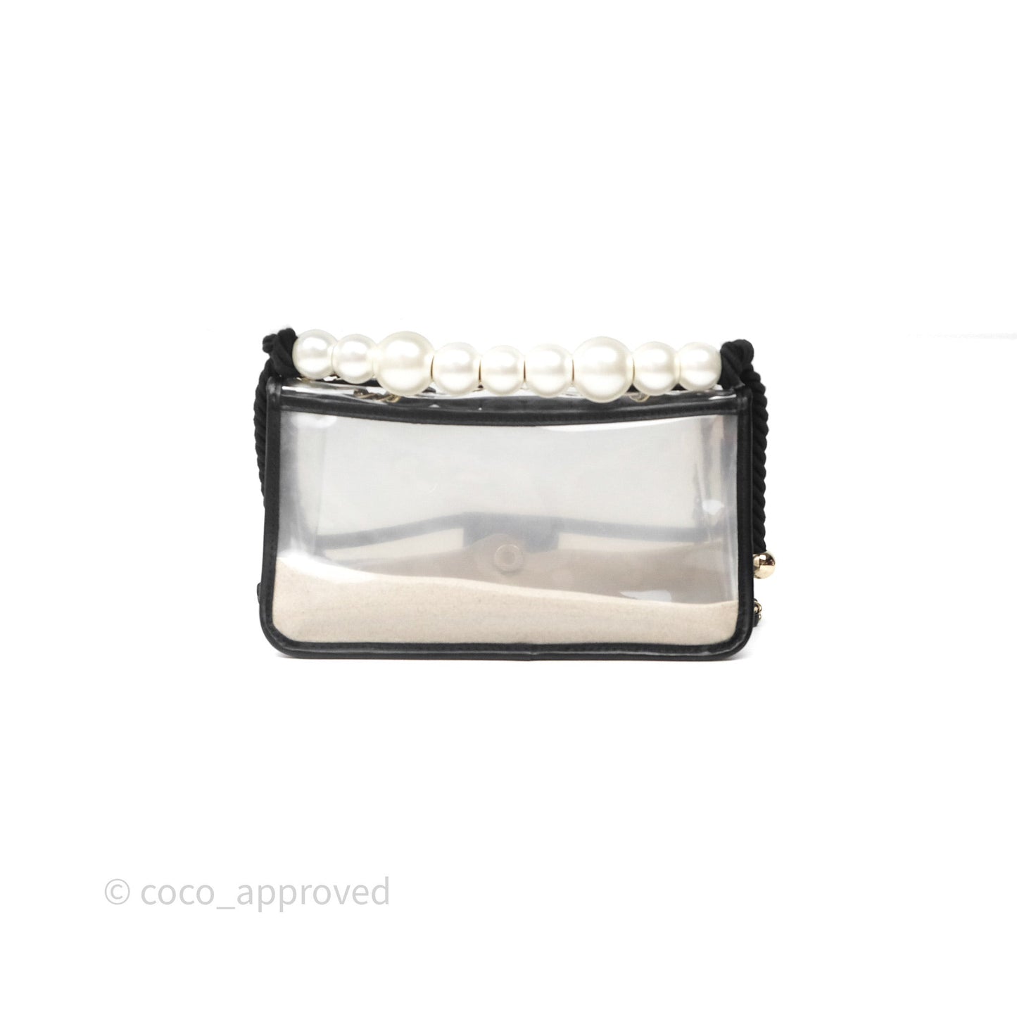 Chanel Medium Sand By The Sea PVC Flap Black Lambskin Gold Hardware