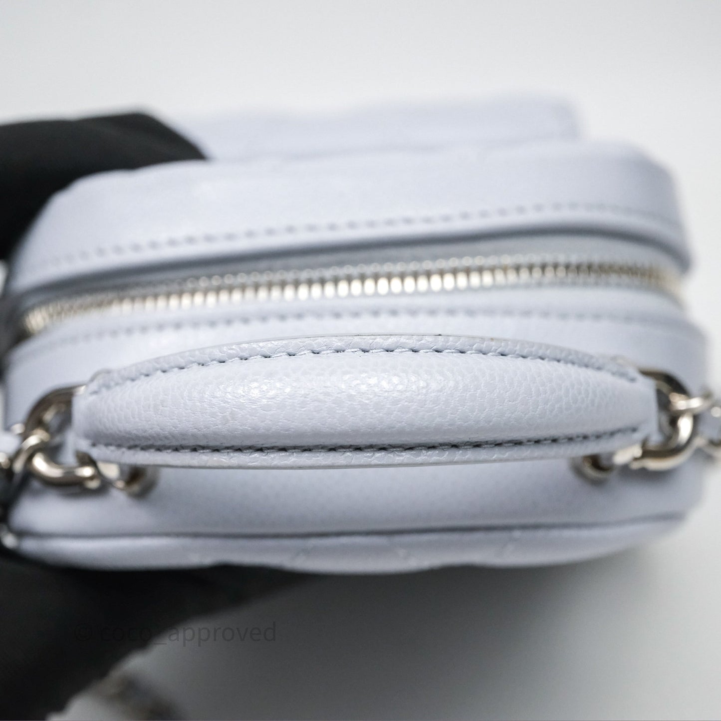 Chanel Classic Mini Backpack Light Blue Grey Caviar Silver Hardware