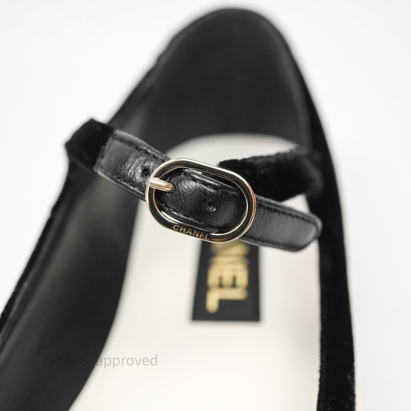 Chanel Mary Janes Flats White/Black Size 37.5
